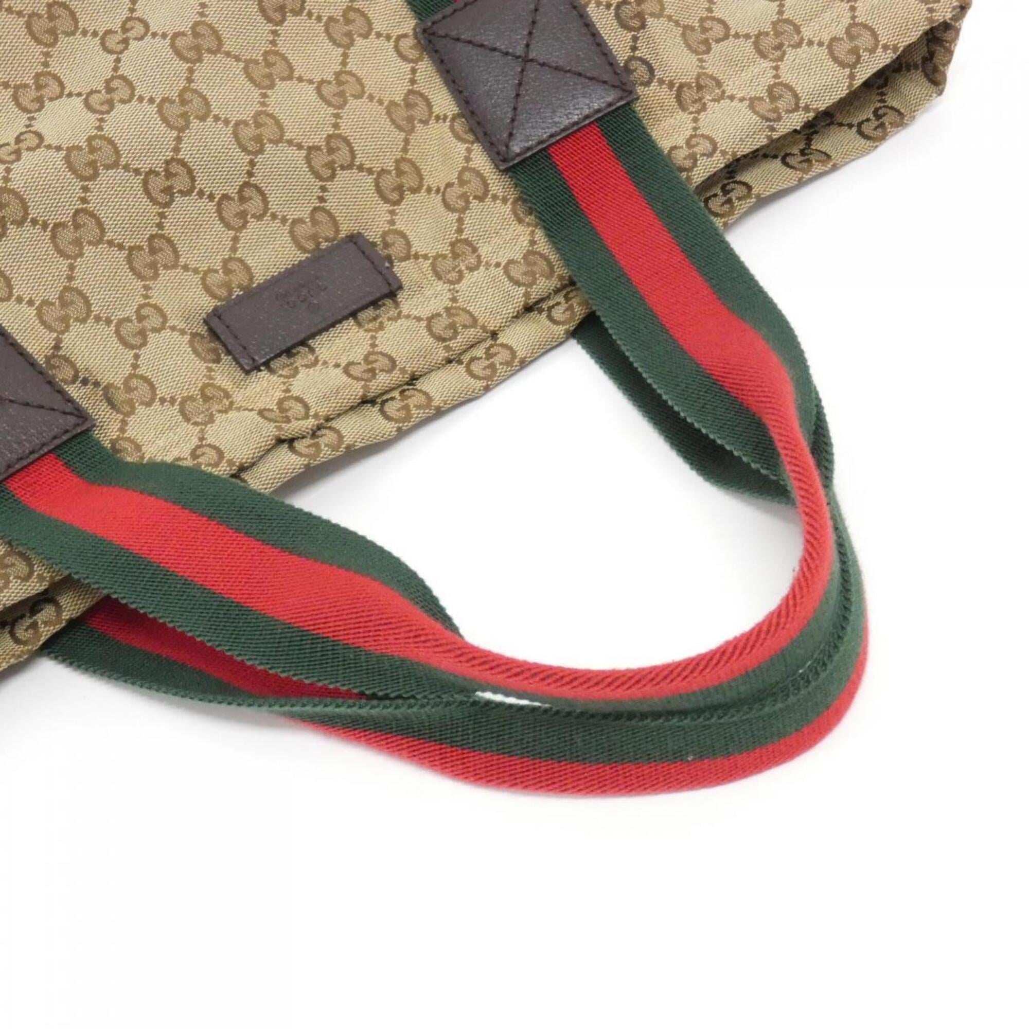 Gucci Beige Brown Gg Canvas Handbag (Pre-Owned)
