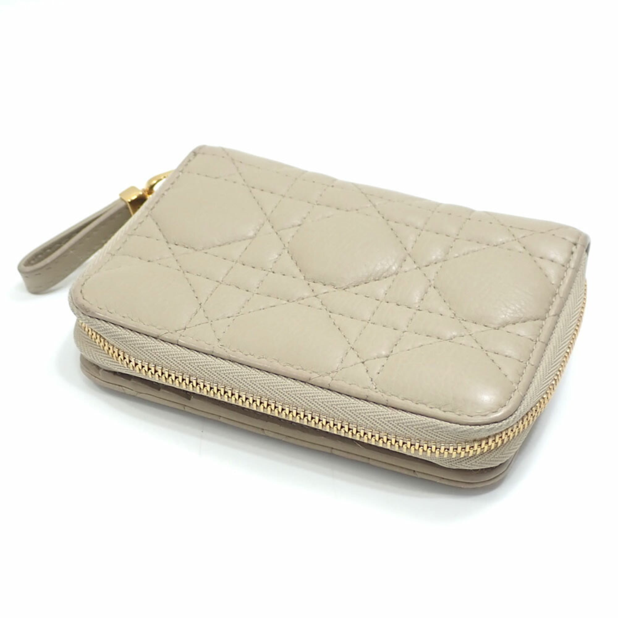 Christian Dior Beige Leather Wallet (Bi-Fold) (Pre-Owned)