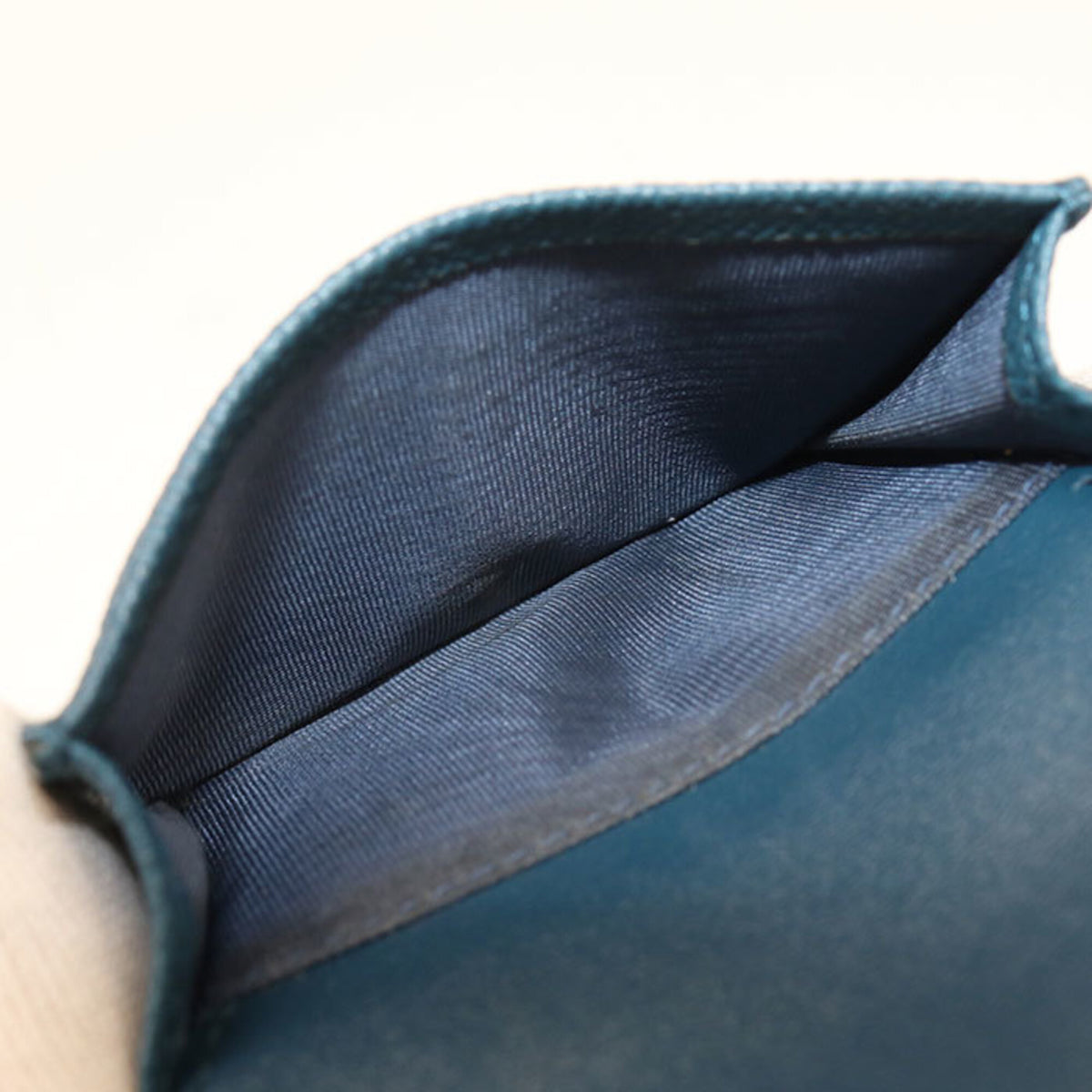 Christian Dior Blue Leather Wallet (Tri-Fold) (Pre-Owned)