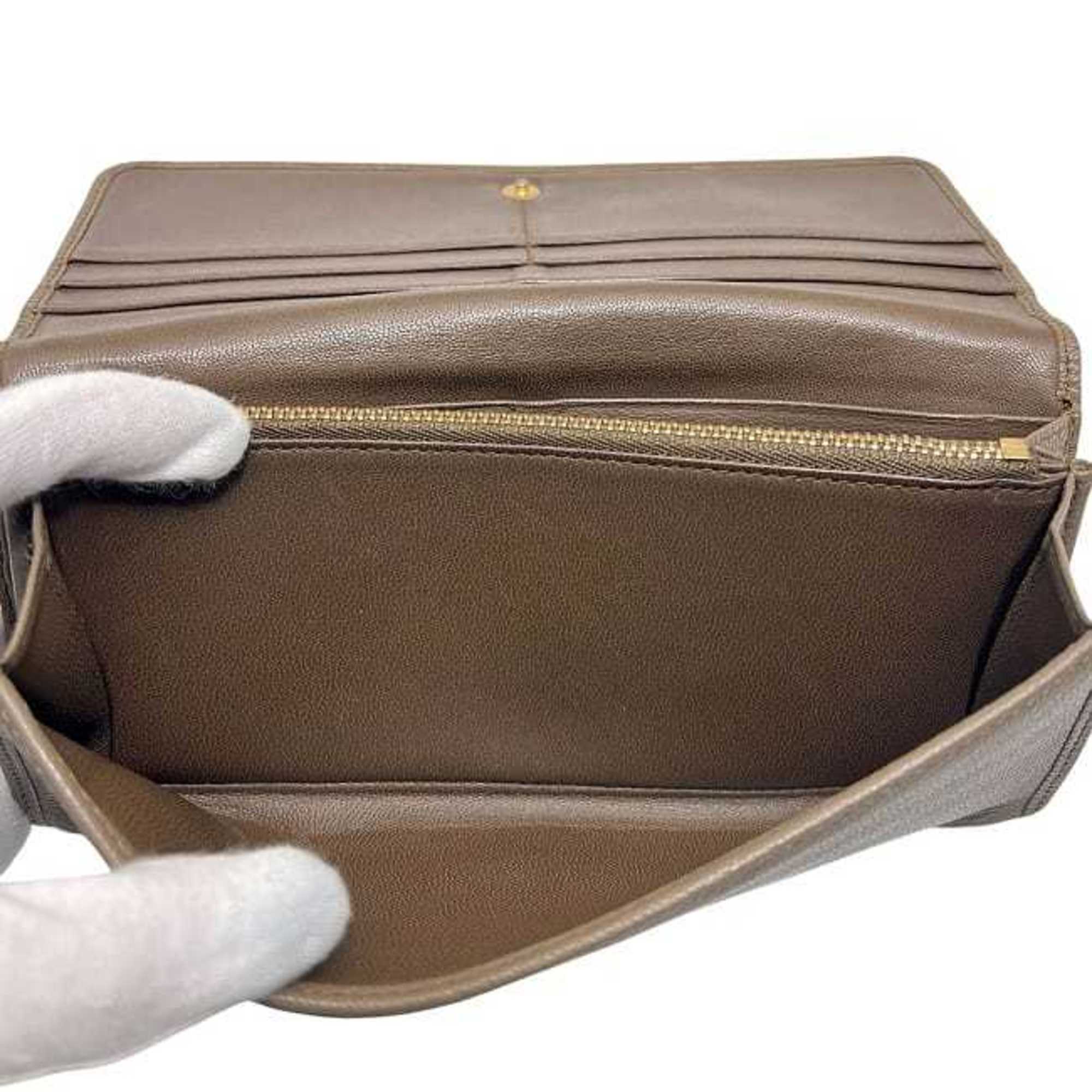 Loewe Beige Leather Long Wallet (Bi-Fold) (Pre-Owned)