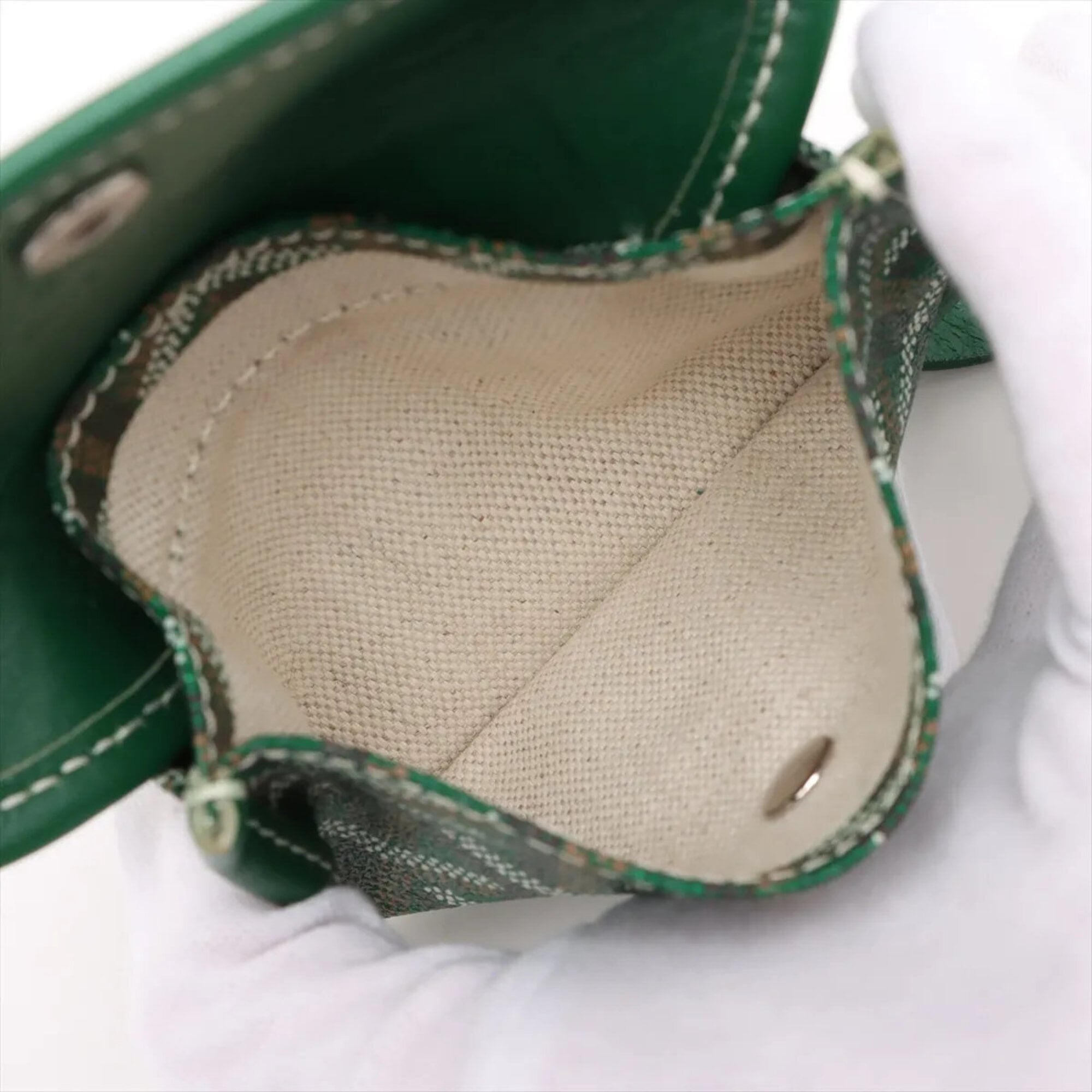Goyard Green Coated Canvas Leather Handbag Tote Bag (Pre-Owned)