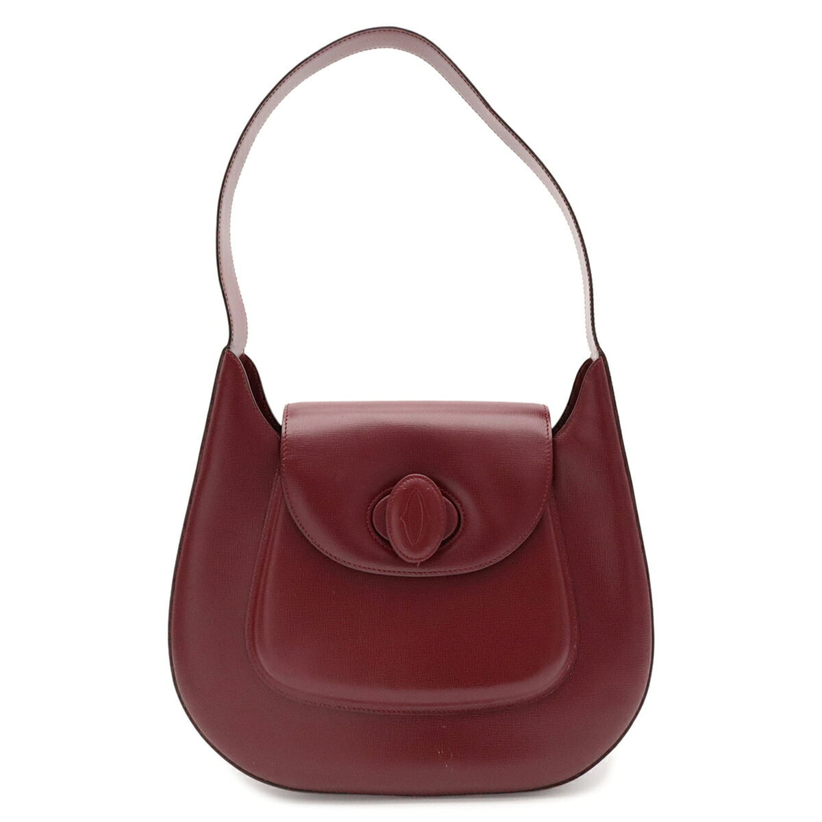 Cartier Bordeaux Red Color Leather Shoulder Bag (Pre-Owned)