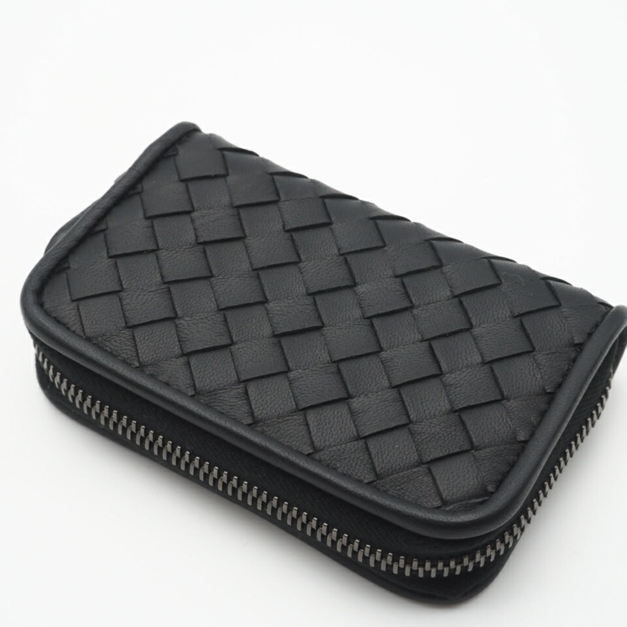 Bottega Veneta Intrecciato Black Intrecciato Coin Purse/Coin Case (Pre-Owned)