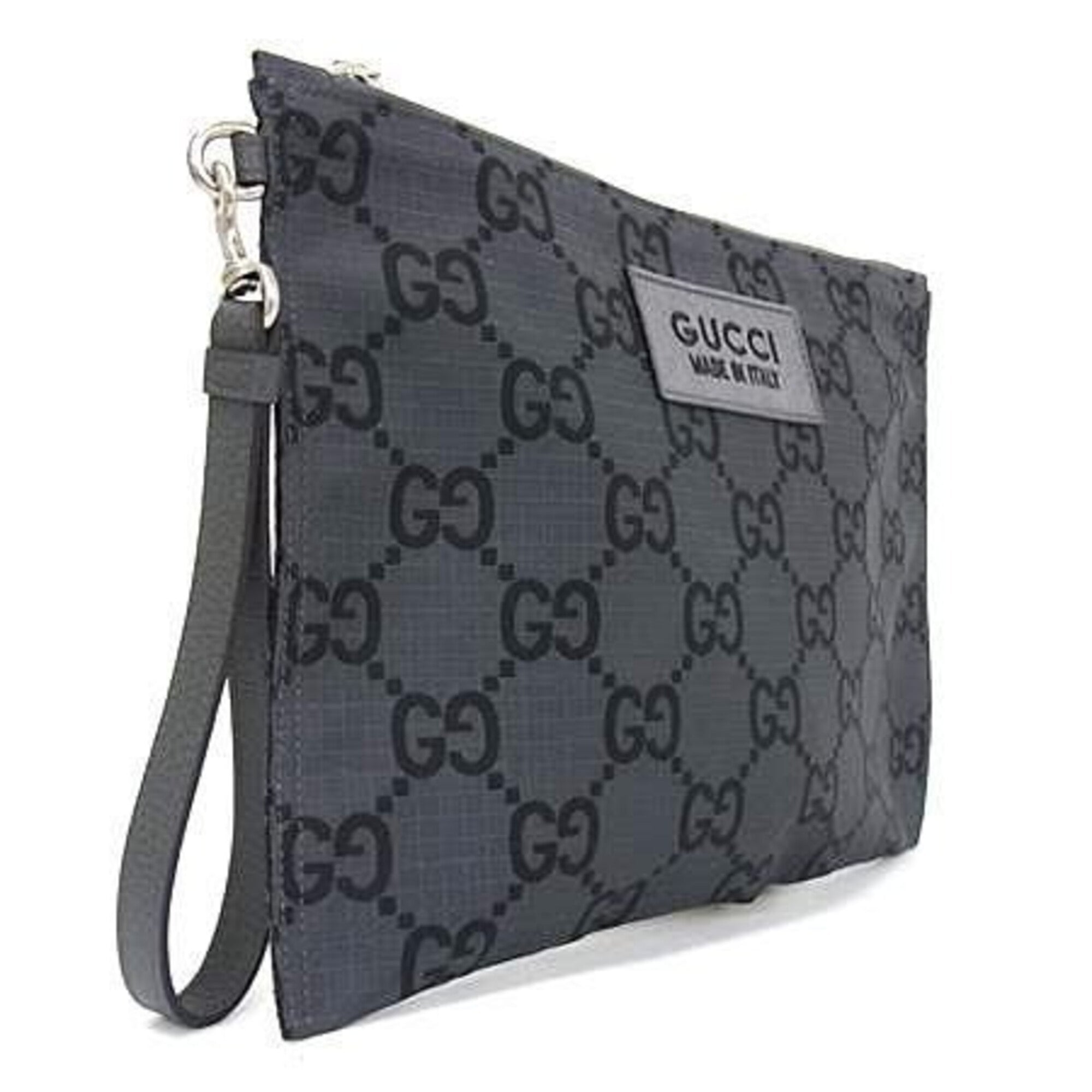 Gucci Gg Canvas Black Gray Gg Canvas Clutch Bag (Pre-Owned)