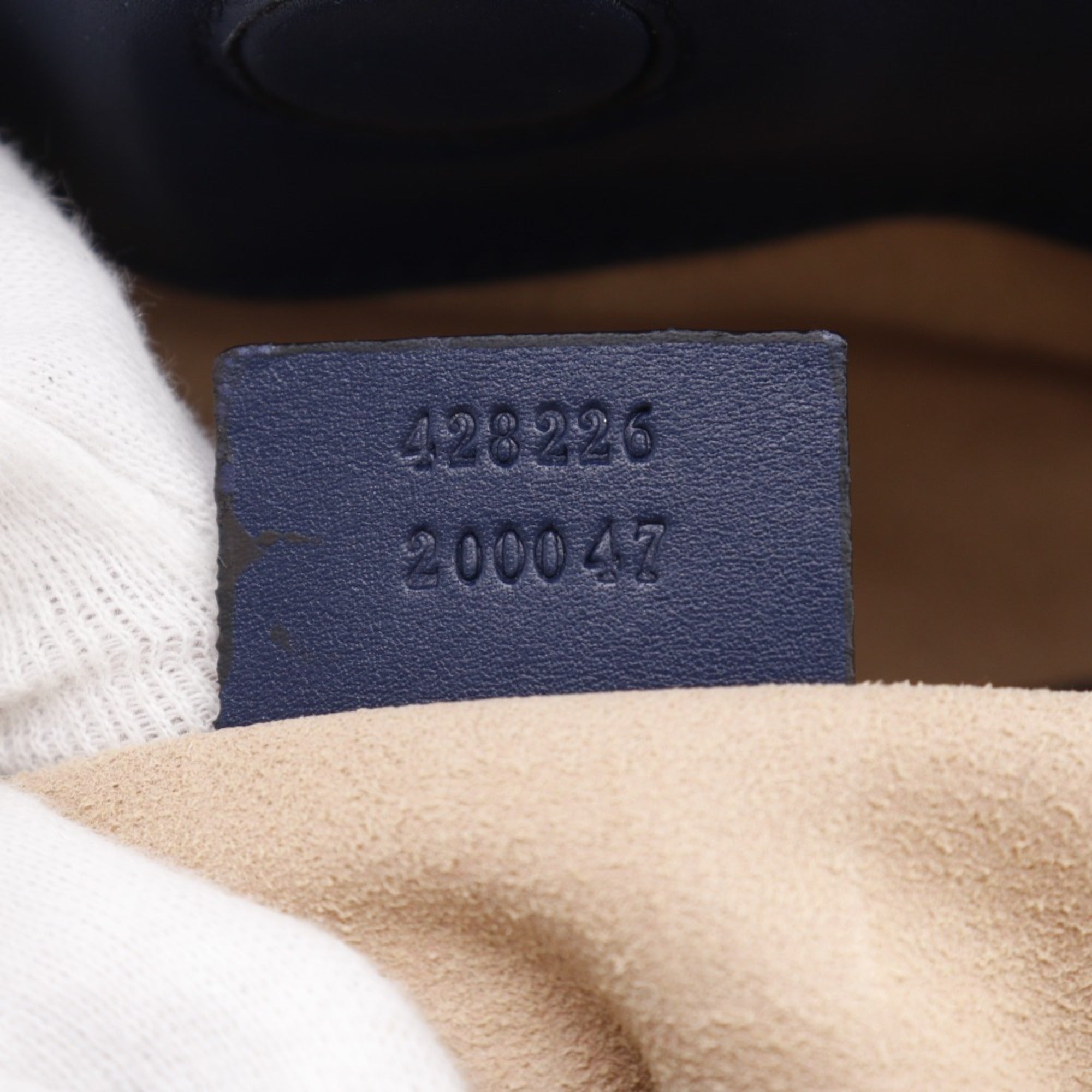 Gucci Navy Leather Handbag (Pre-Owned)