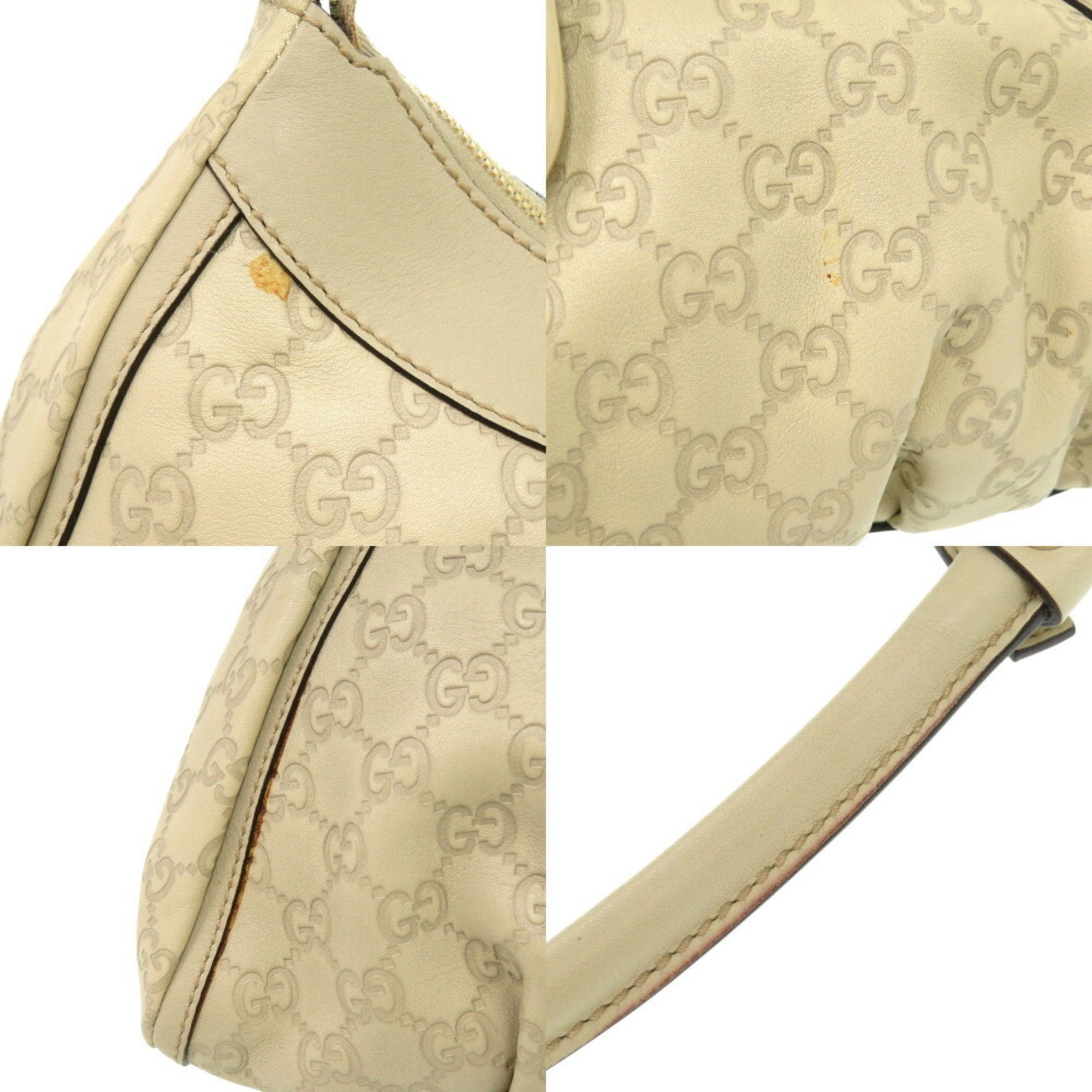 Gucci Ivory Leather Handbag Shoulder Bag (Pre-Owned)
