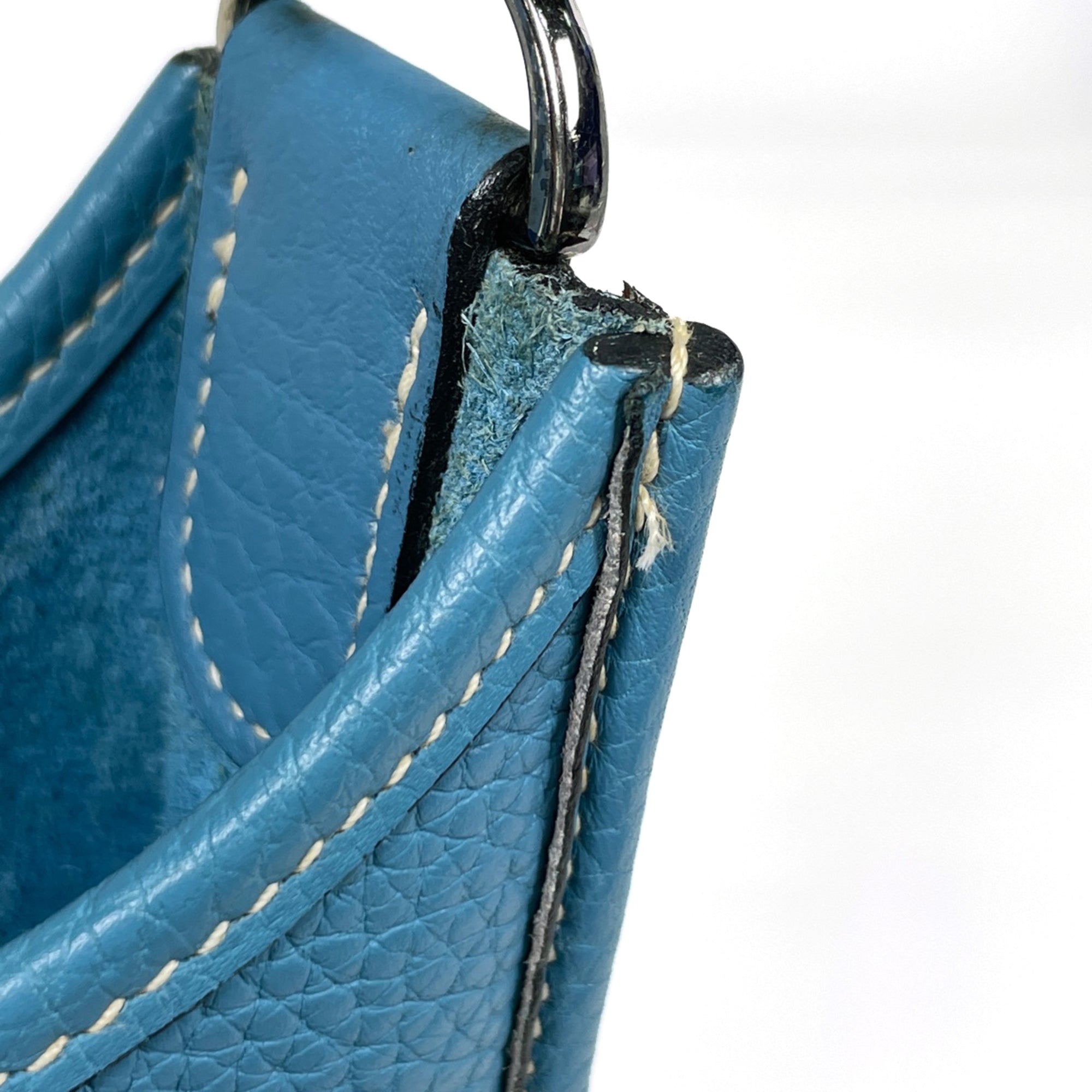 Hermes Evelyne Blue Jean Taurillon Clemence Leather Shoulder Bag (Pre-Owned)
