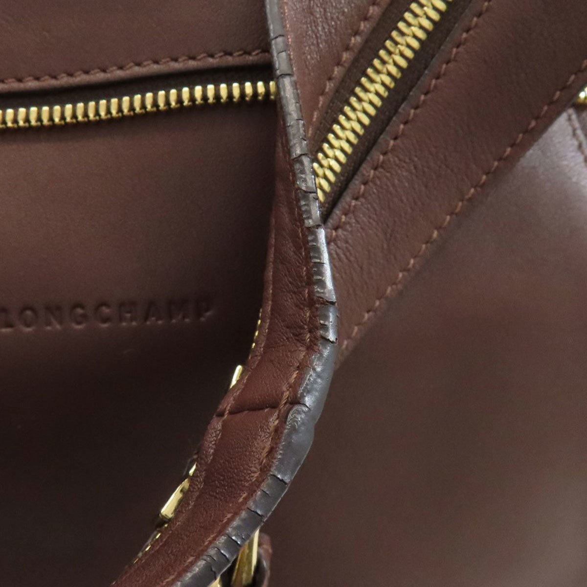Longchamp Brown Leather Tote Bag (Pre-Owned)