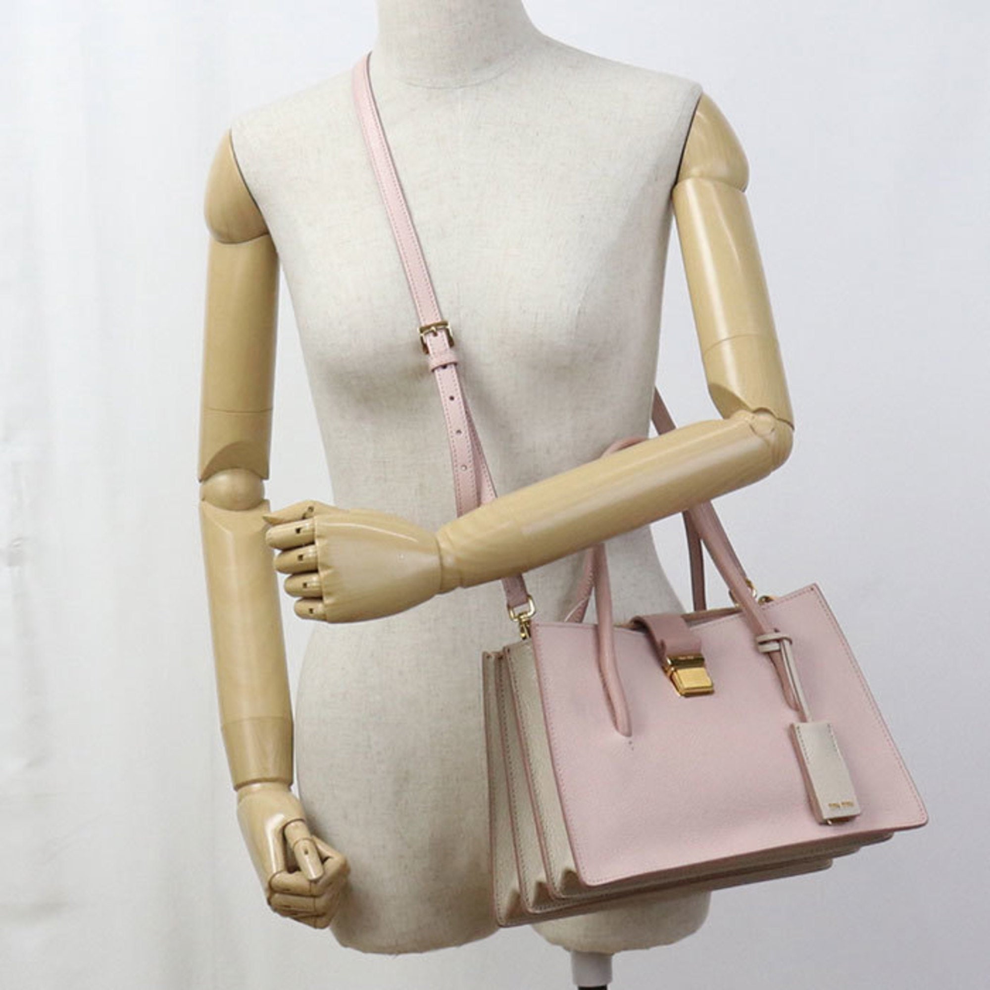 Miu Miu Pink Leather Tote Bag (Pre-Owned)