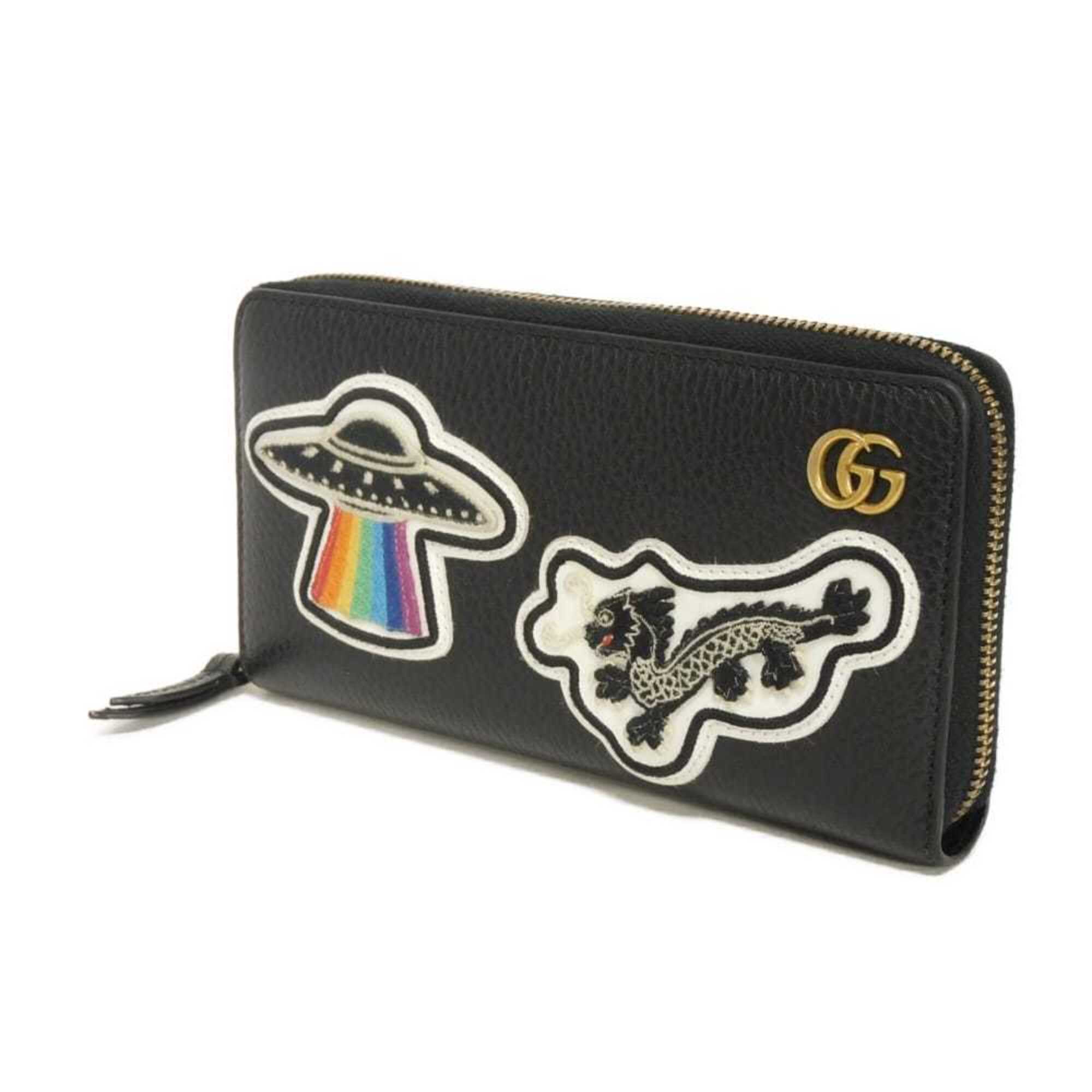 Gucci Black Leather Long Wallet (Bi-Fold) (Pre-Owned)