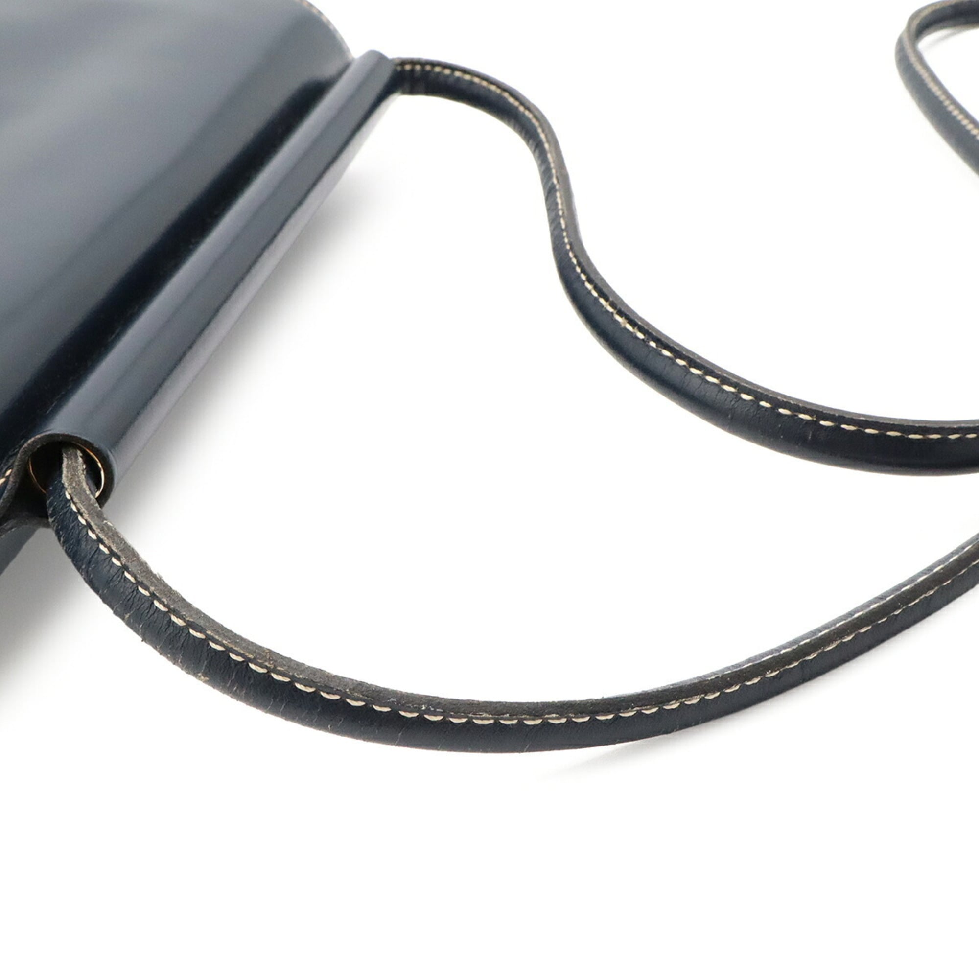Hermes Navy Box Calf Leather Pochette Shoulder Bag (Pre-Owned)