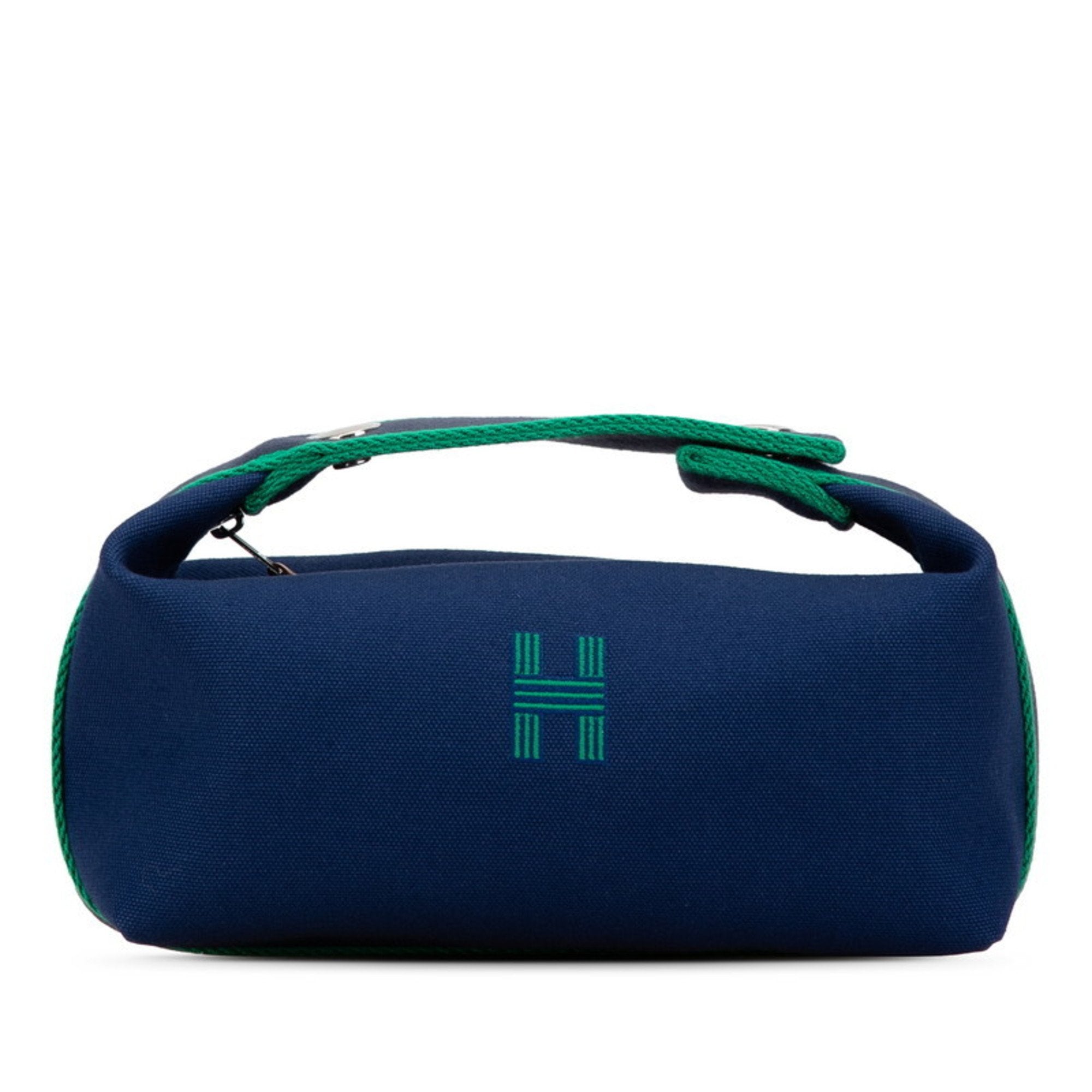 Hermes Blue Marine Navy Toile H Handbag Pouch (Pre-Owned)