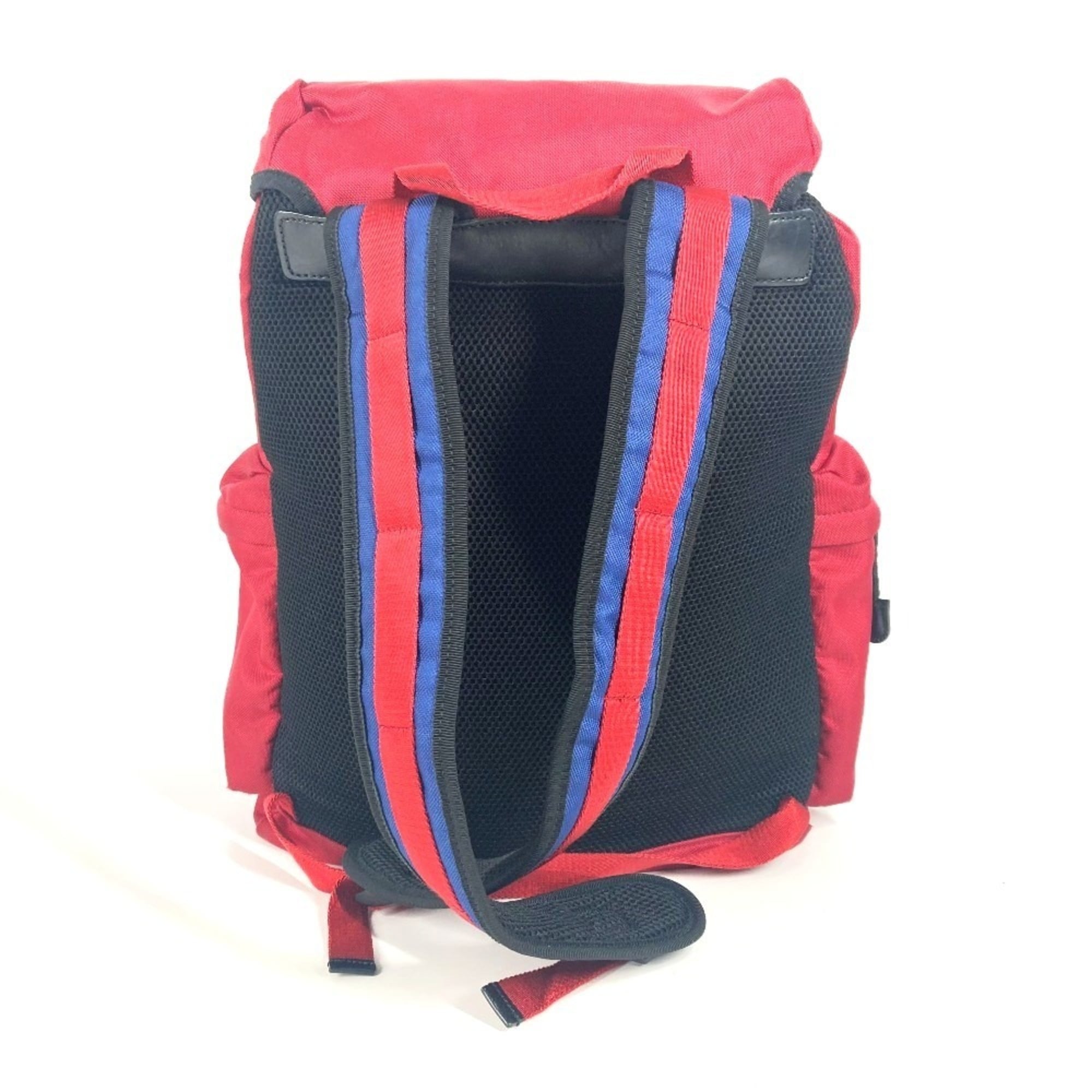 Gucci Black Red Color Nylon Canvas Backpack (Pre-Owned)