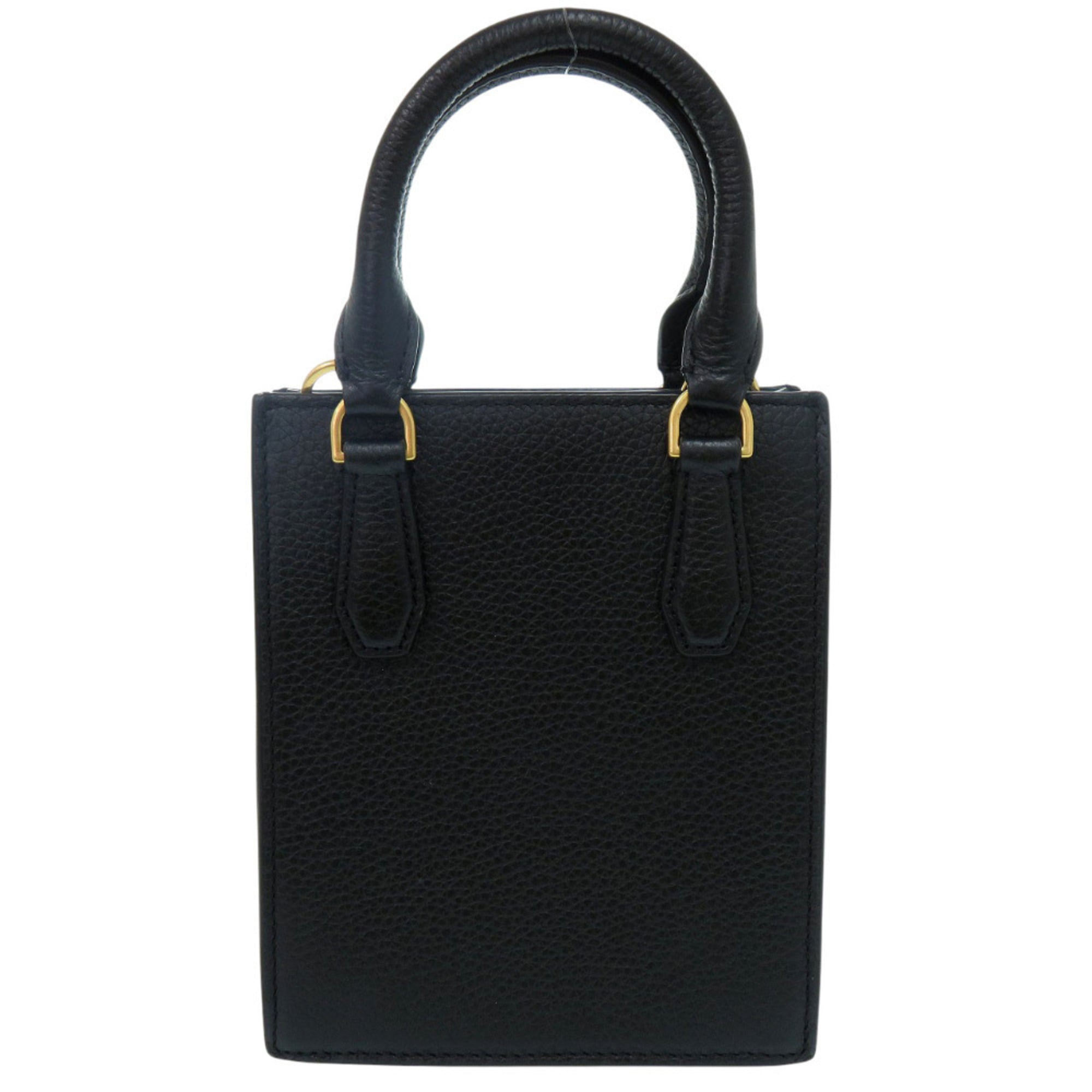 Tory Burch Black Sand Leather Handbag Shoulder Bag (Pre-Owned)