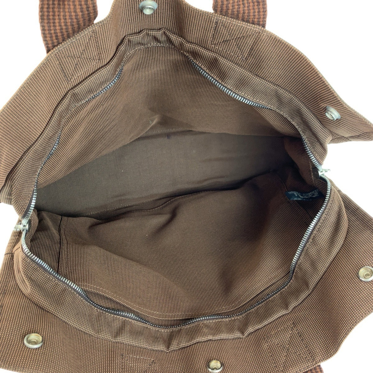 Hermes Brown Polyamide Handbag Tote Bag (Pre-Owned)