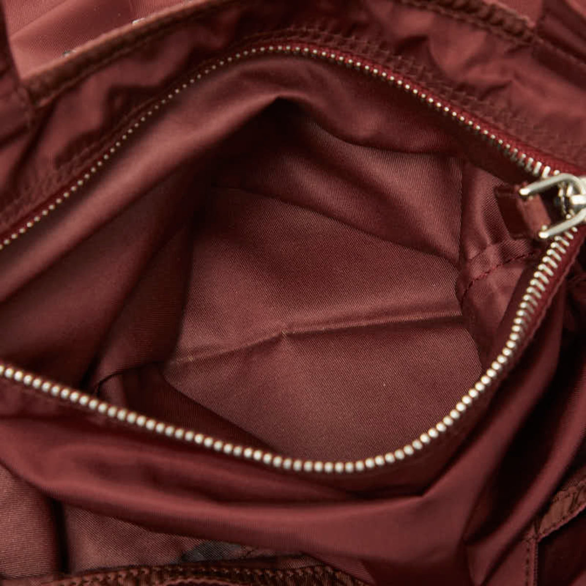 Prada Bordeaux Nylon Handbag Tote Bag (Pre-Owned)