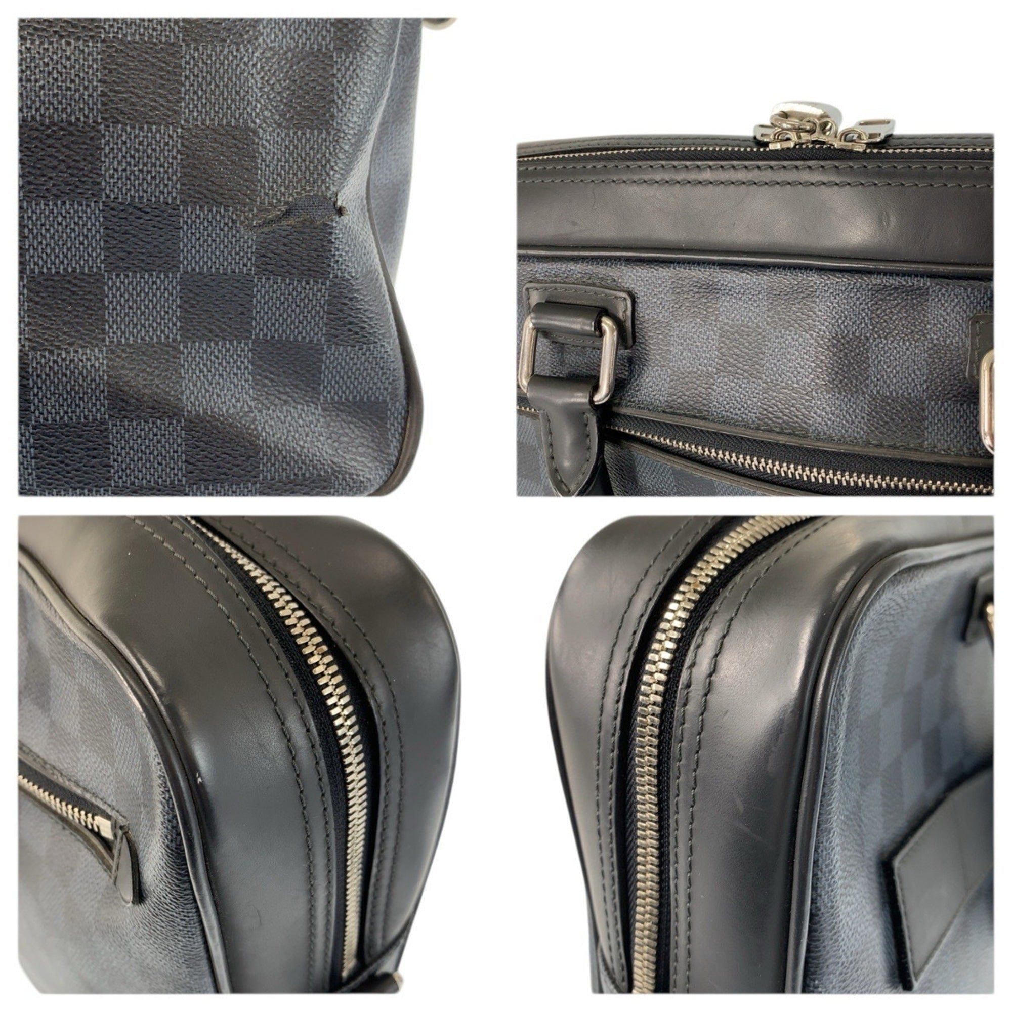 Louis Vuitton Black Navy Pvc Leather Briefcase (Pre-Owned)