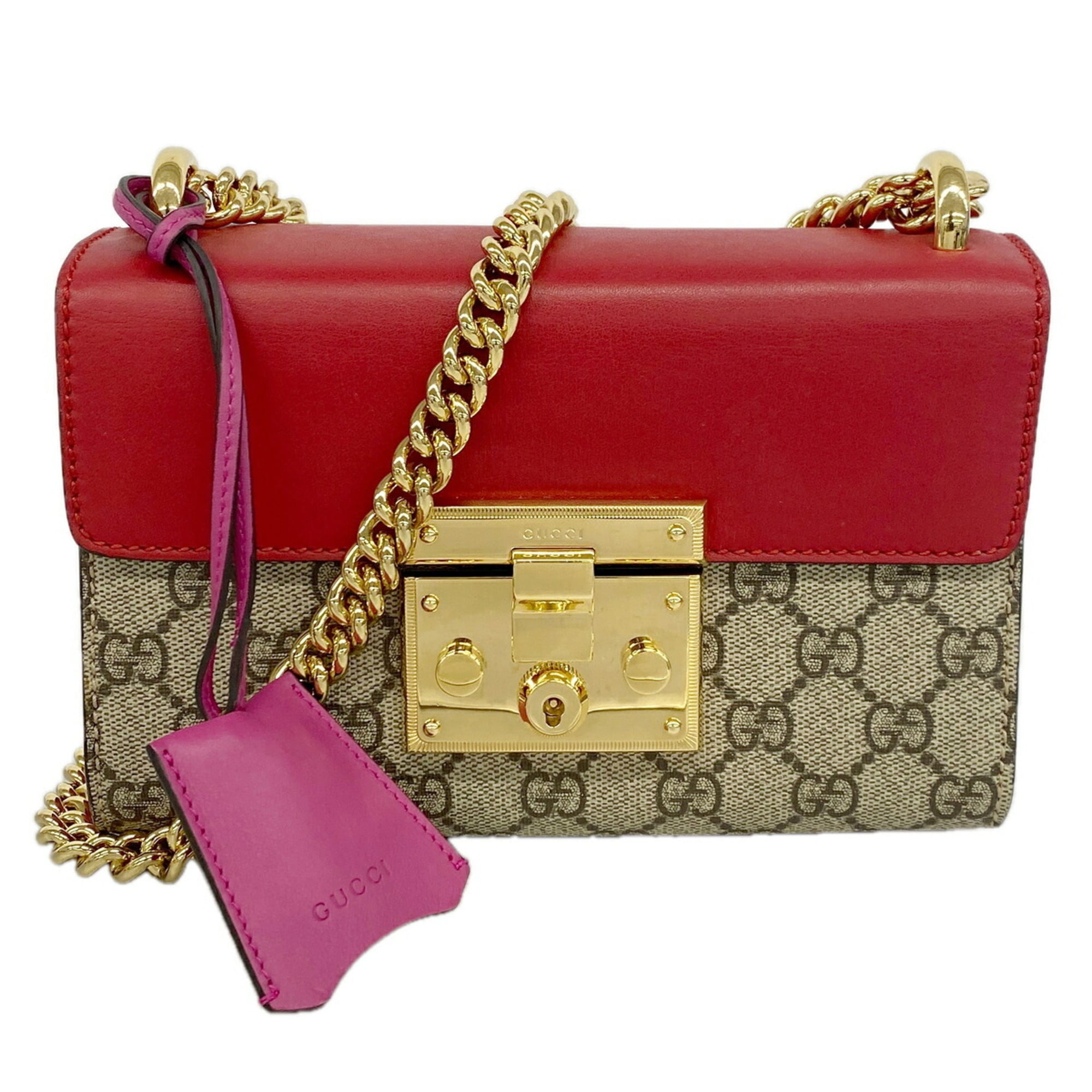 Gucci Brown Red Color Pvc Shoulder Bag (Pre-Owned)