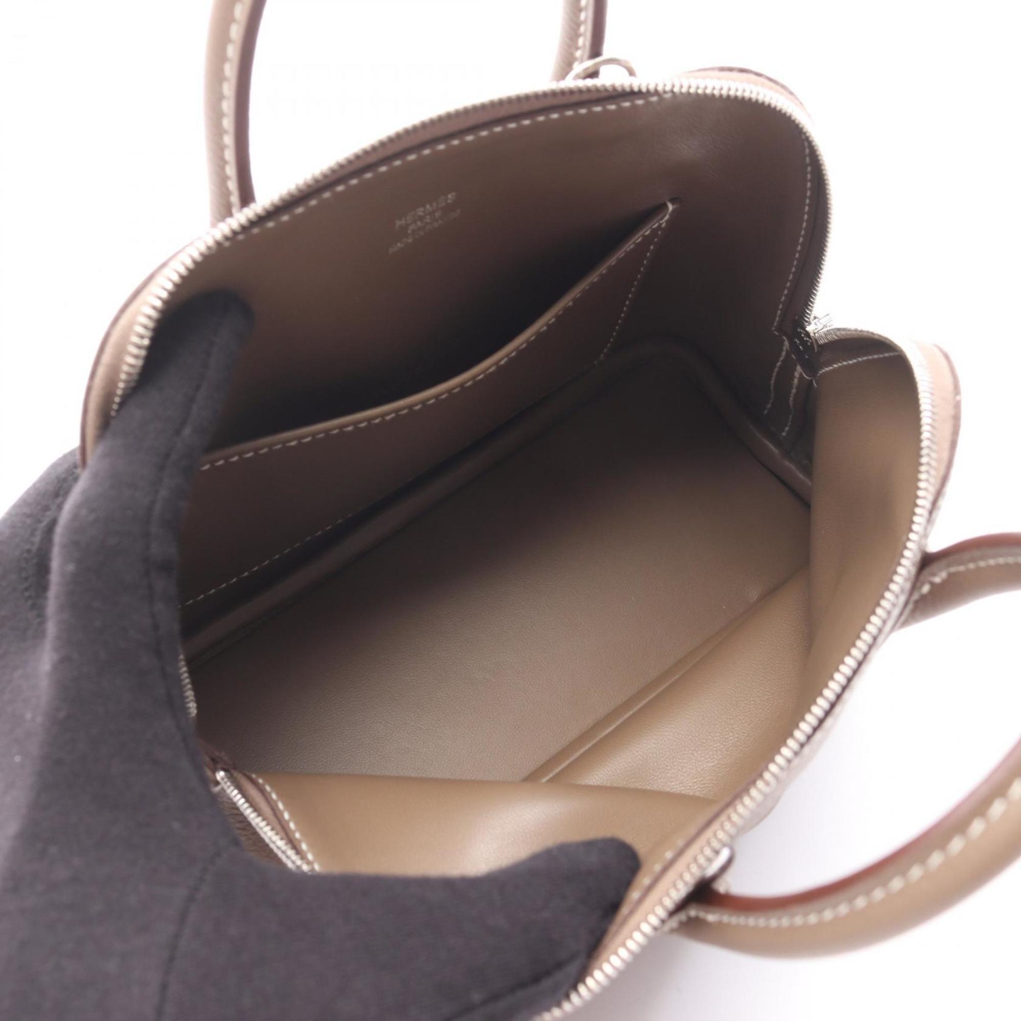 Hermes Etoupe Gray Gray Leather Handbag (Pre-Owned)