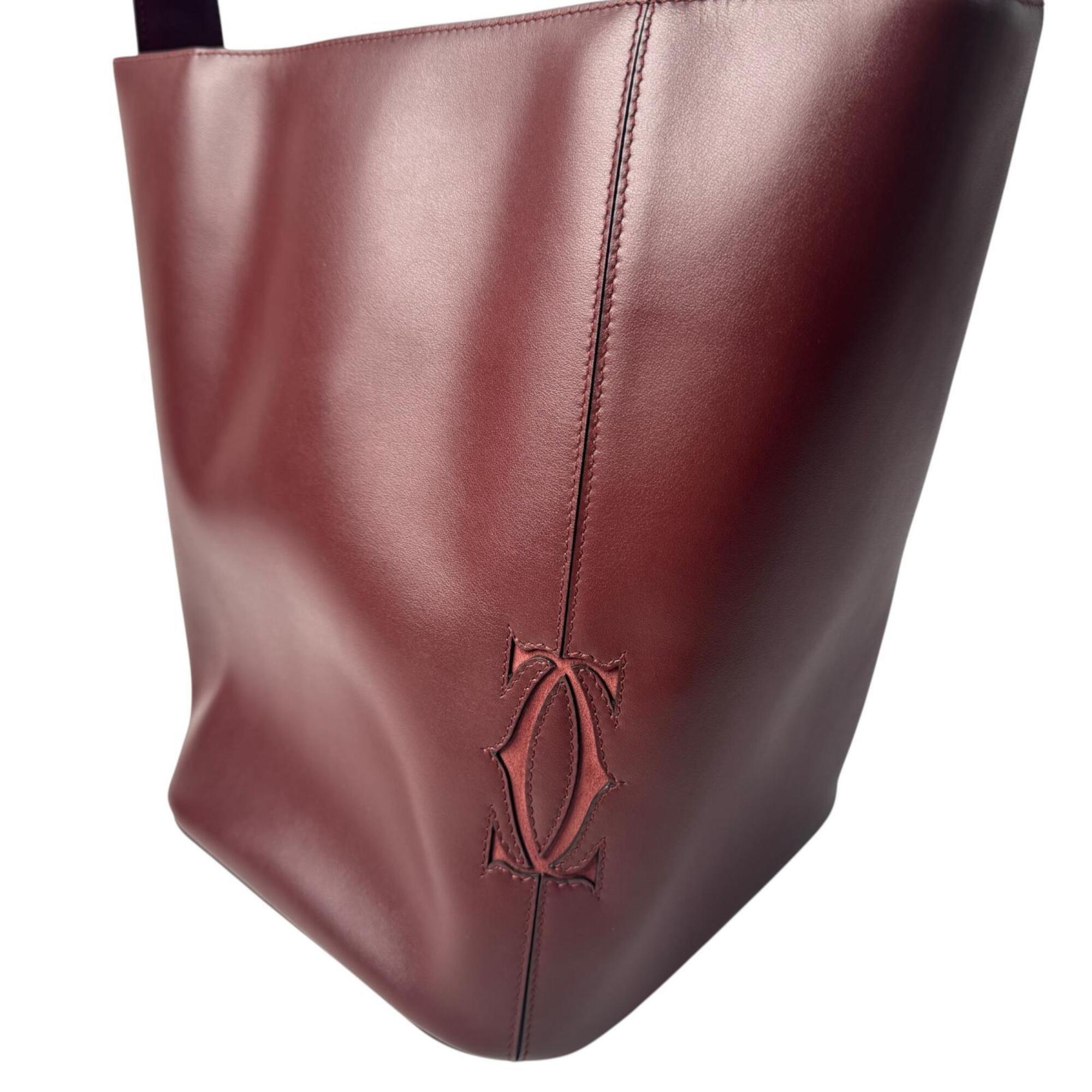 Cartier Bordeaux Leather Shoulder Bag (Pre-Owned)