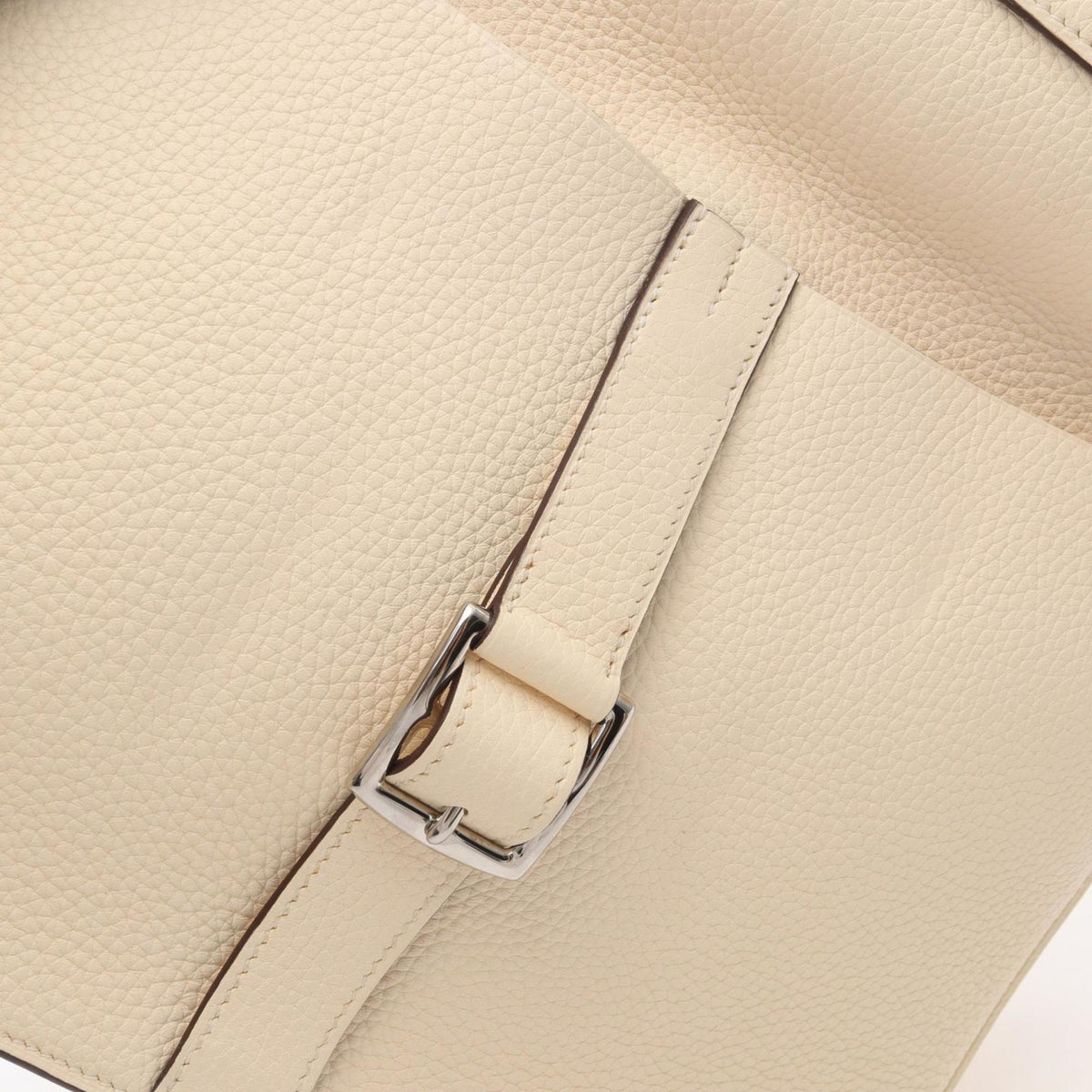 Hermes Ivory Taurillon Clemence Leather Leather Handbag (Pre-Owned)