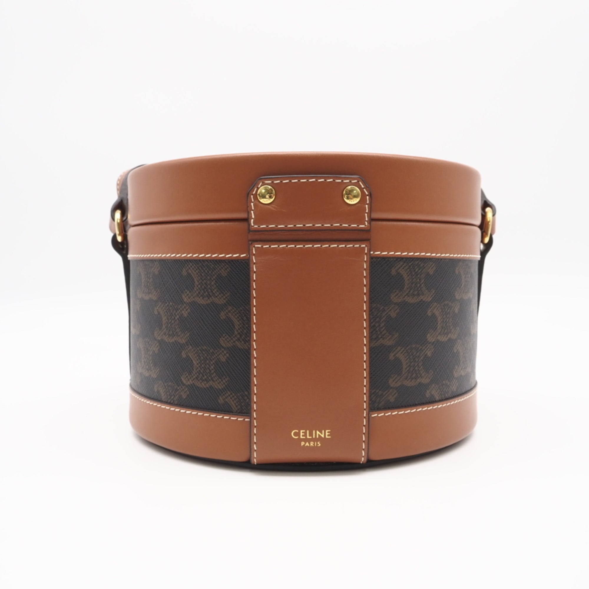 Celine Brown Coated Canvas Leather Shoulder Bag (Pre-Owned)