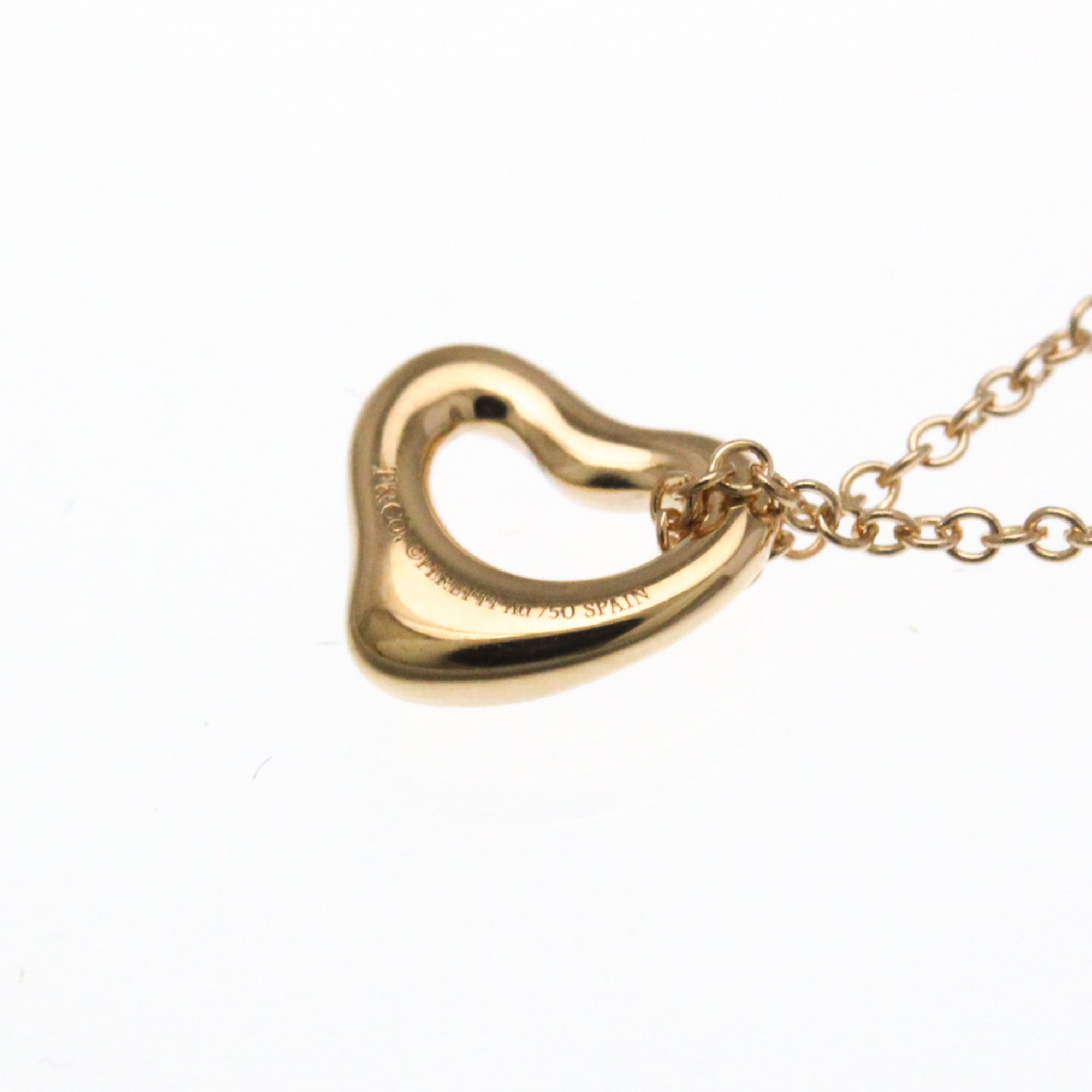 Tiffany & Co. Elsa Peretti Open Heart Pendant Necklace 18K Rose Gold Gold Pink_Gold Necklace Jewelry (Pre-Owned)