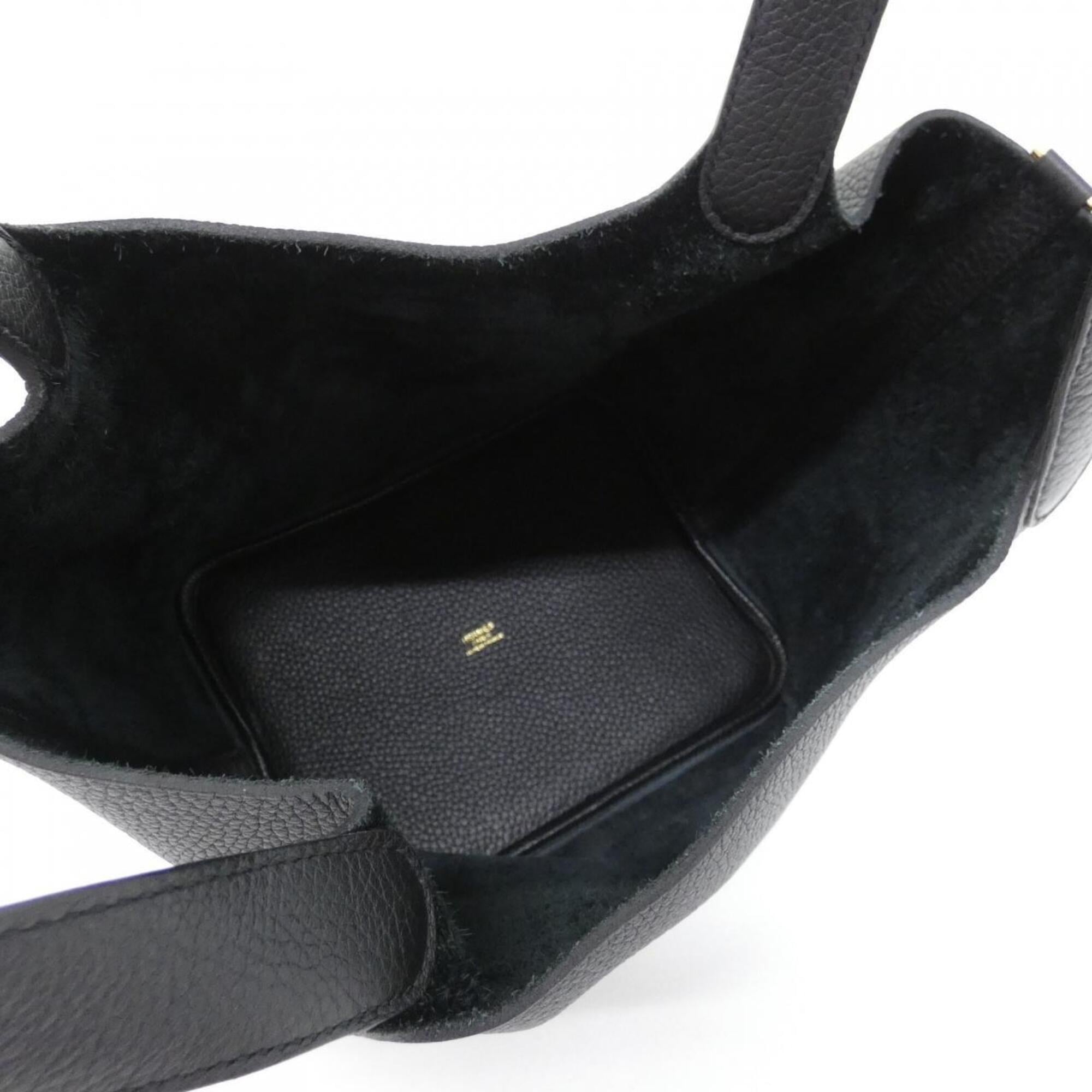 Hermes Picotin Black Taurillon Clemence Leather Handbag (Pre-Owned)