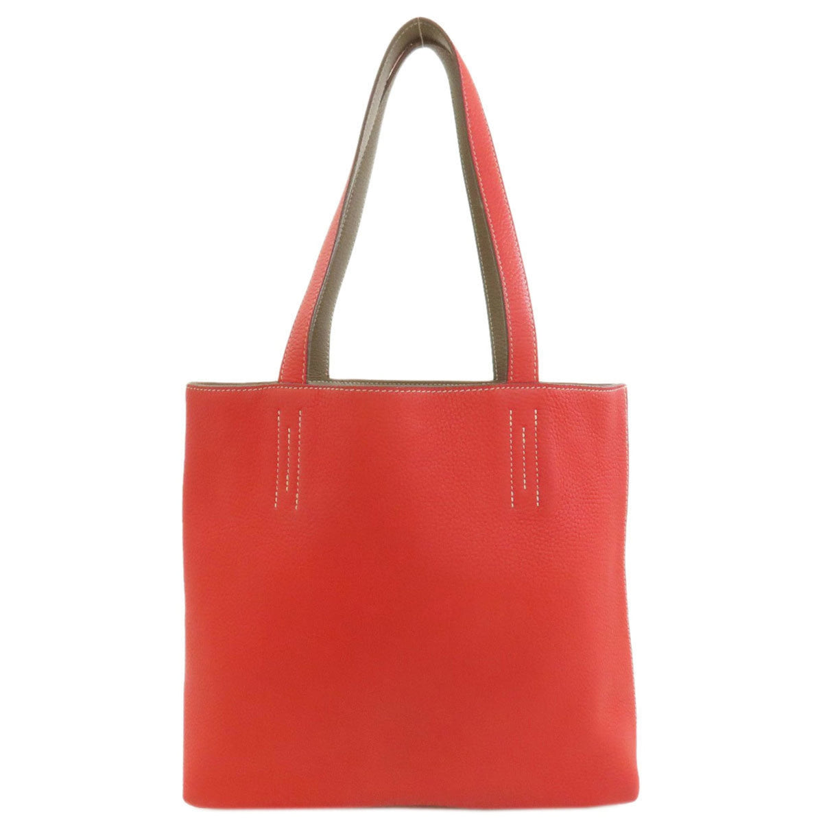 Hermes Etoupe Gray Red Color Tote Bag (Pre-Owned)