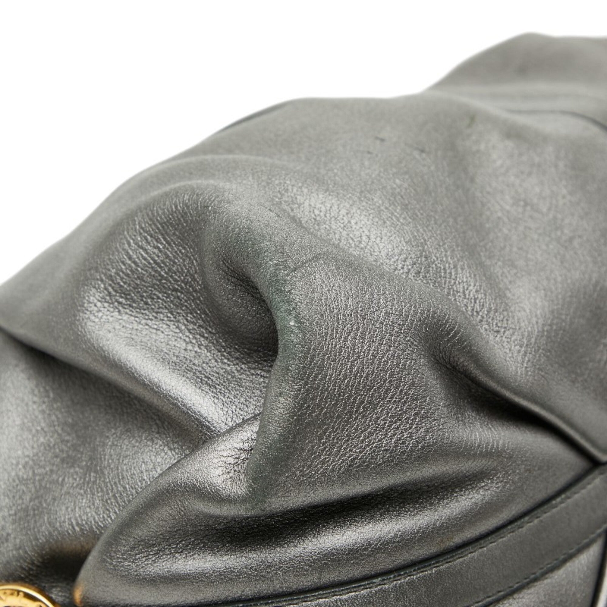 Bvlgari Chandra Gray Leather Handbag (Pre-Owned)