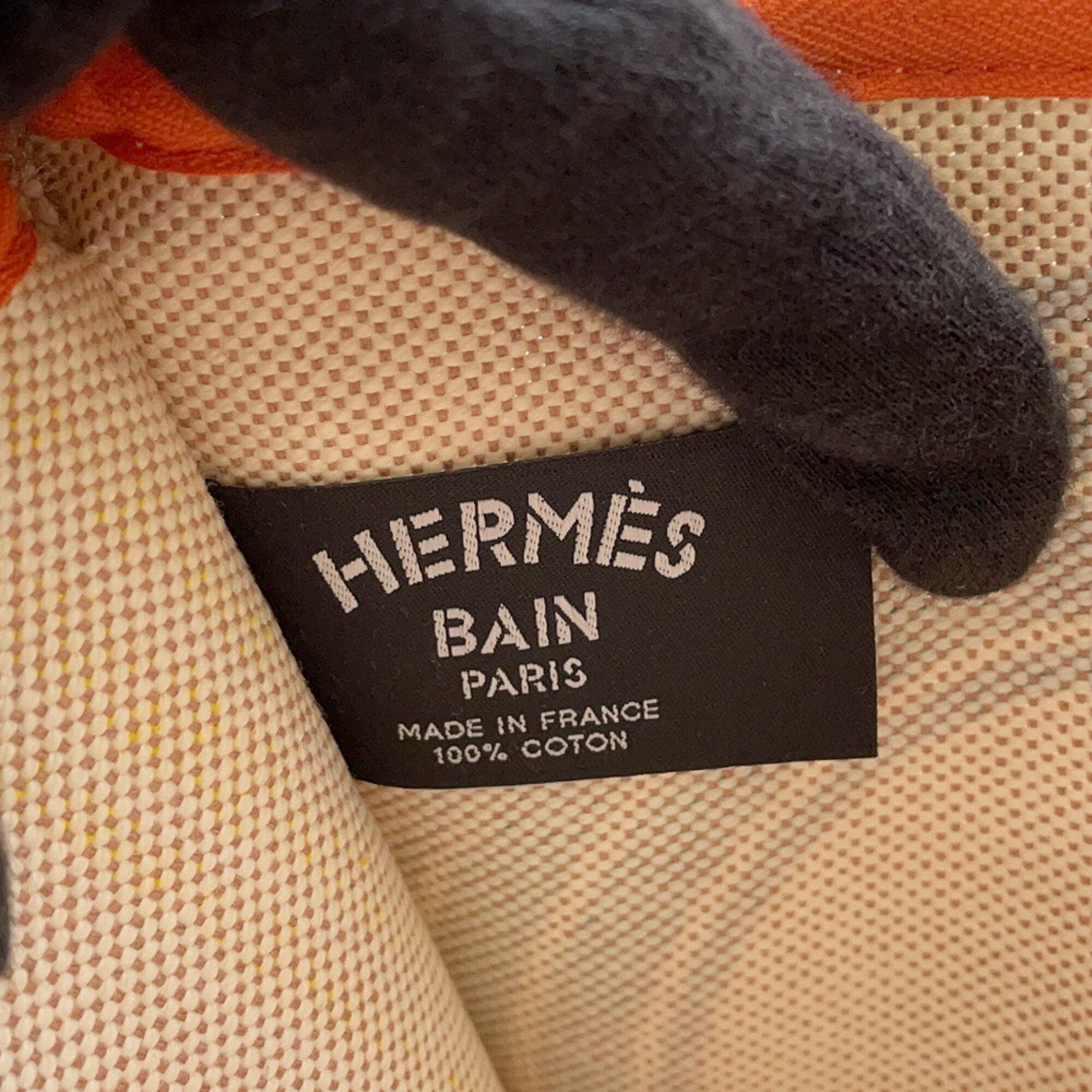 Hermes Green Pink Yellow Cotton Pouch (Pre-Owned)