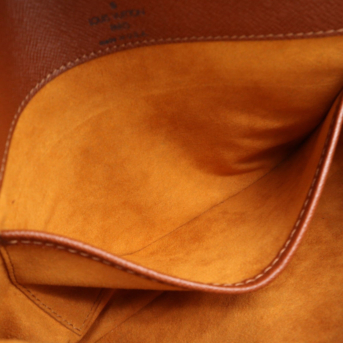 Louis Vuitton Beige Brown Coated Canvas Leather Shoulder Bag (Pre-Owned)
