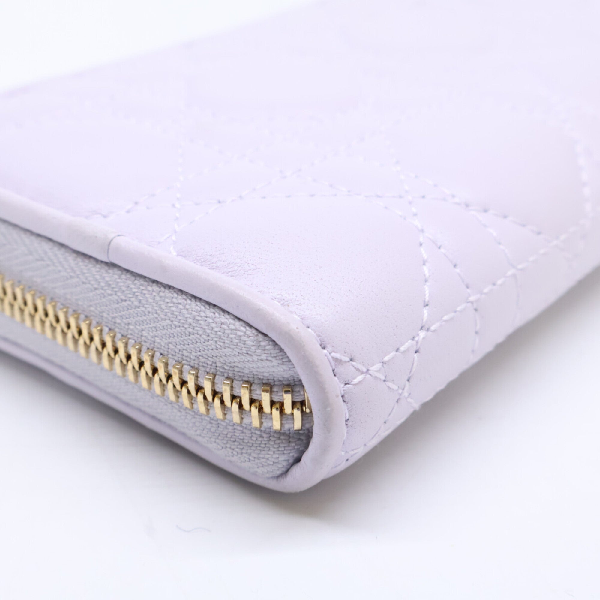 Christian Dior Light Purple Leather Long Wallet (Bi-Fold) (Pre-Owned)