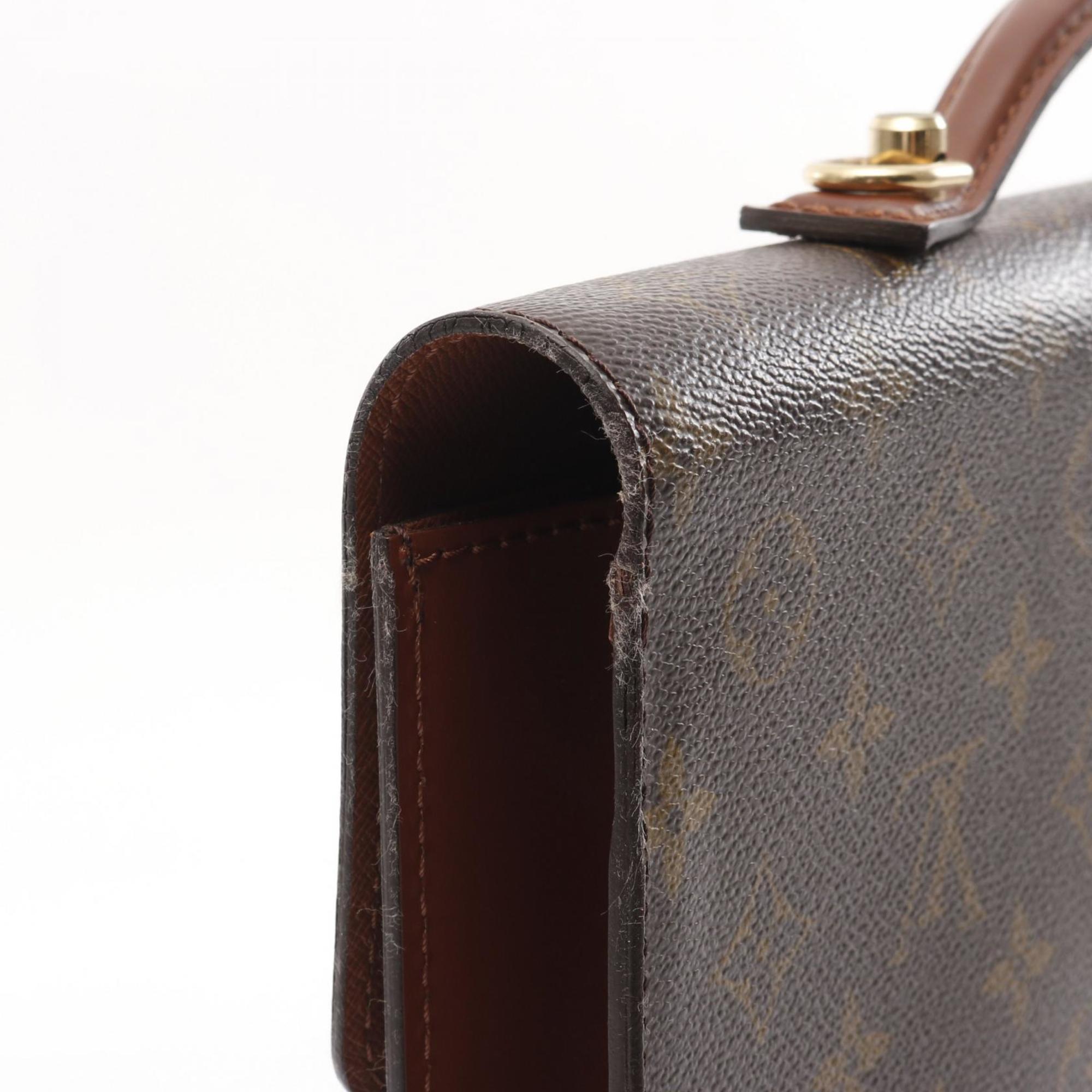 Louis Vuitton Brown Coated Canvas Pvc Monogram Leather Briefcase (Pre-Owned)