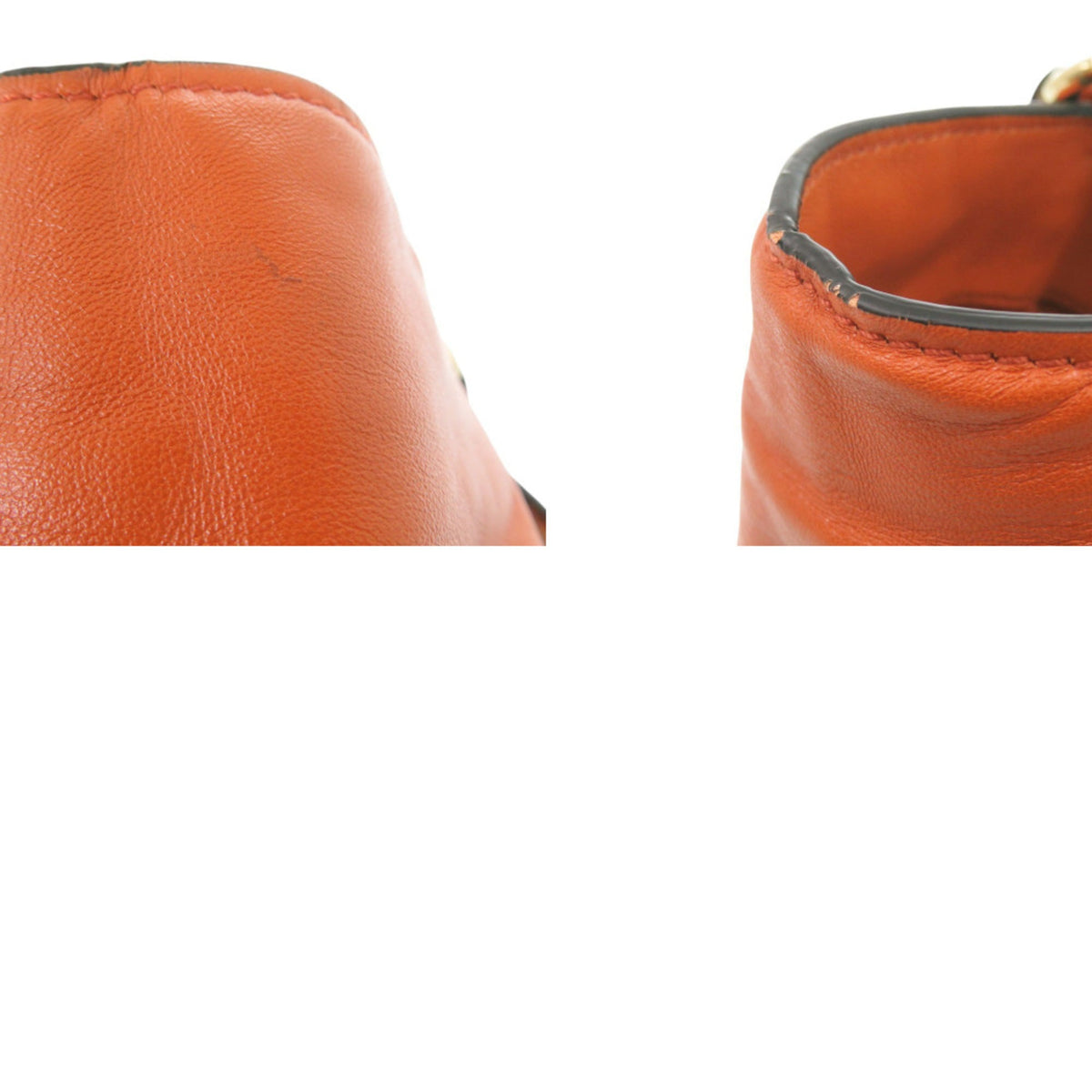 Burberry Orange Leather Tote Bag (Pre-Owned)