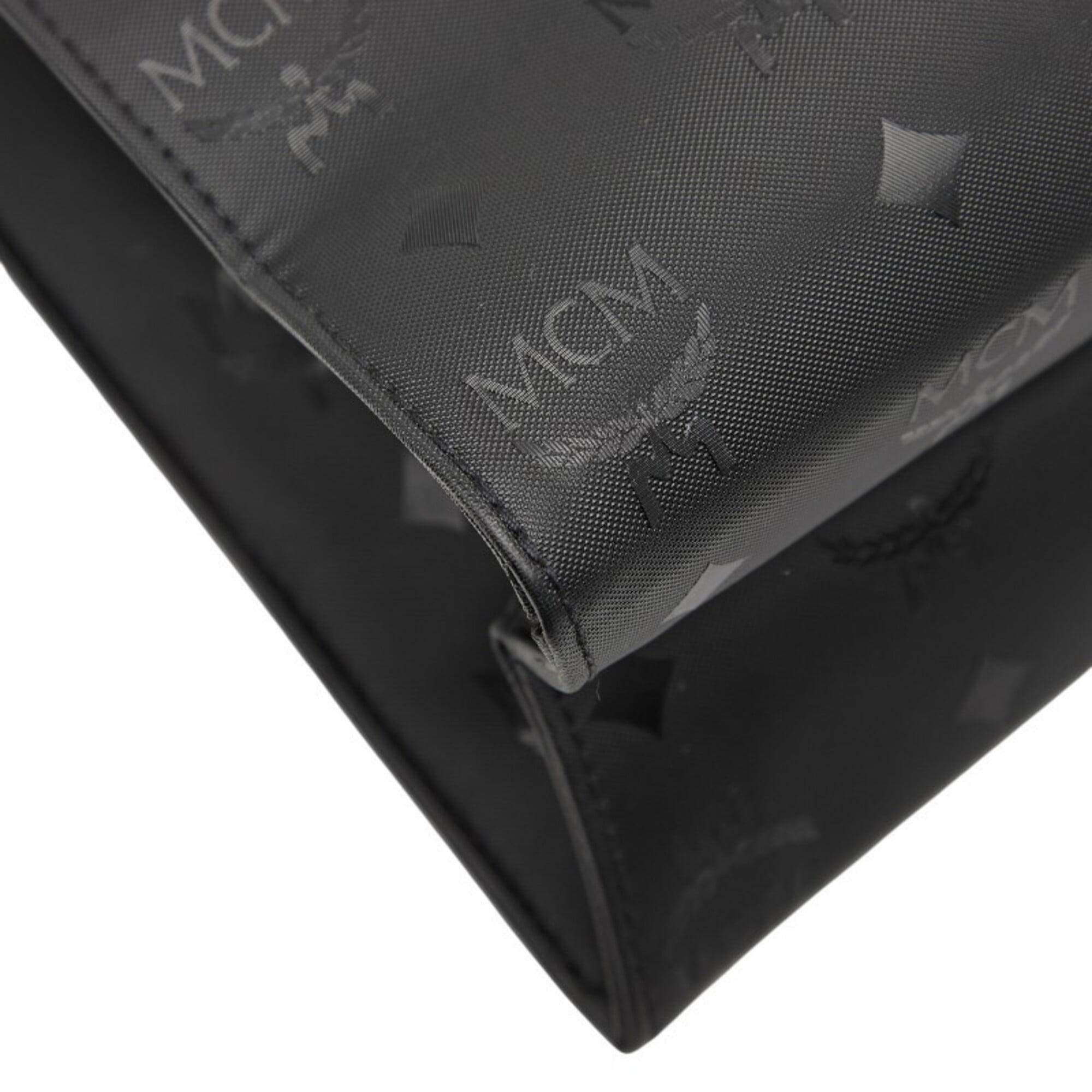 Mcm Black Nylon Leather Shoulder Bag Tote Bag (Pre-Owned)