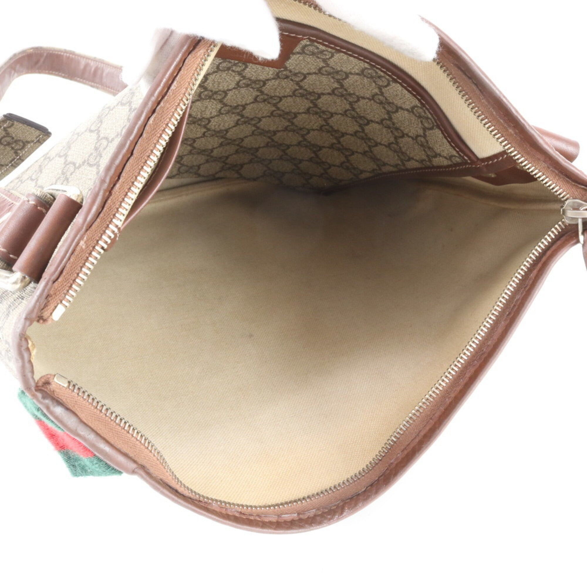 Gucci Brown Coated Canvas Leather Shoulder Bag Tote Bag (Pre-Owned)