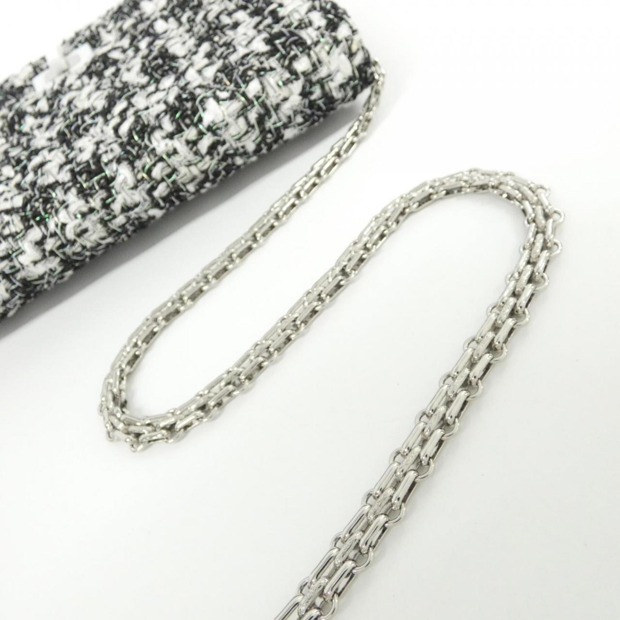 Chanel Navy White Tweed Chain/Shoulder Wallet (Pre-Owned)