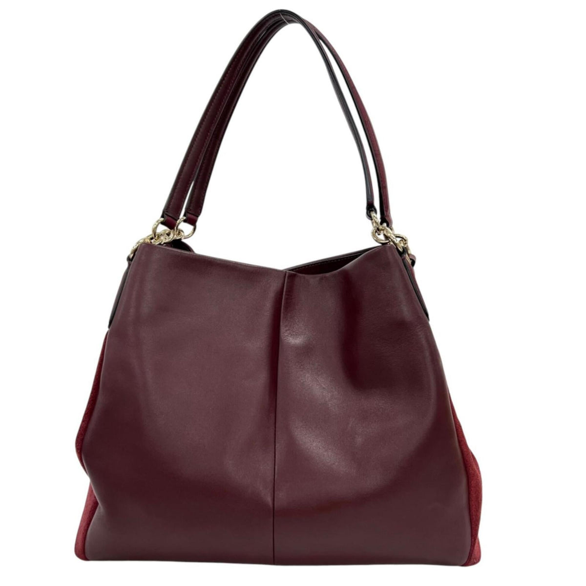 Coach Red Color Leather Suede Shoulder Bag (Pre-Owned)