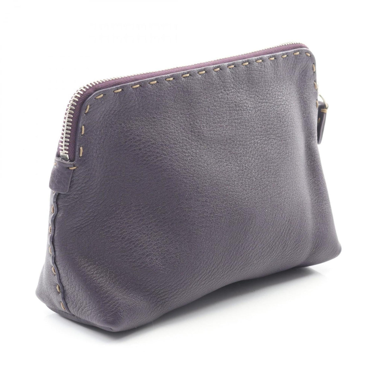 Fendi Purple Leather Pouch (Pre-Owned)