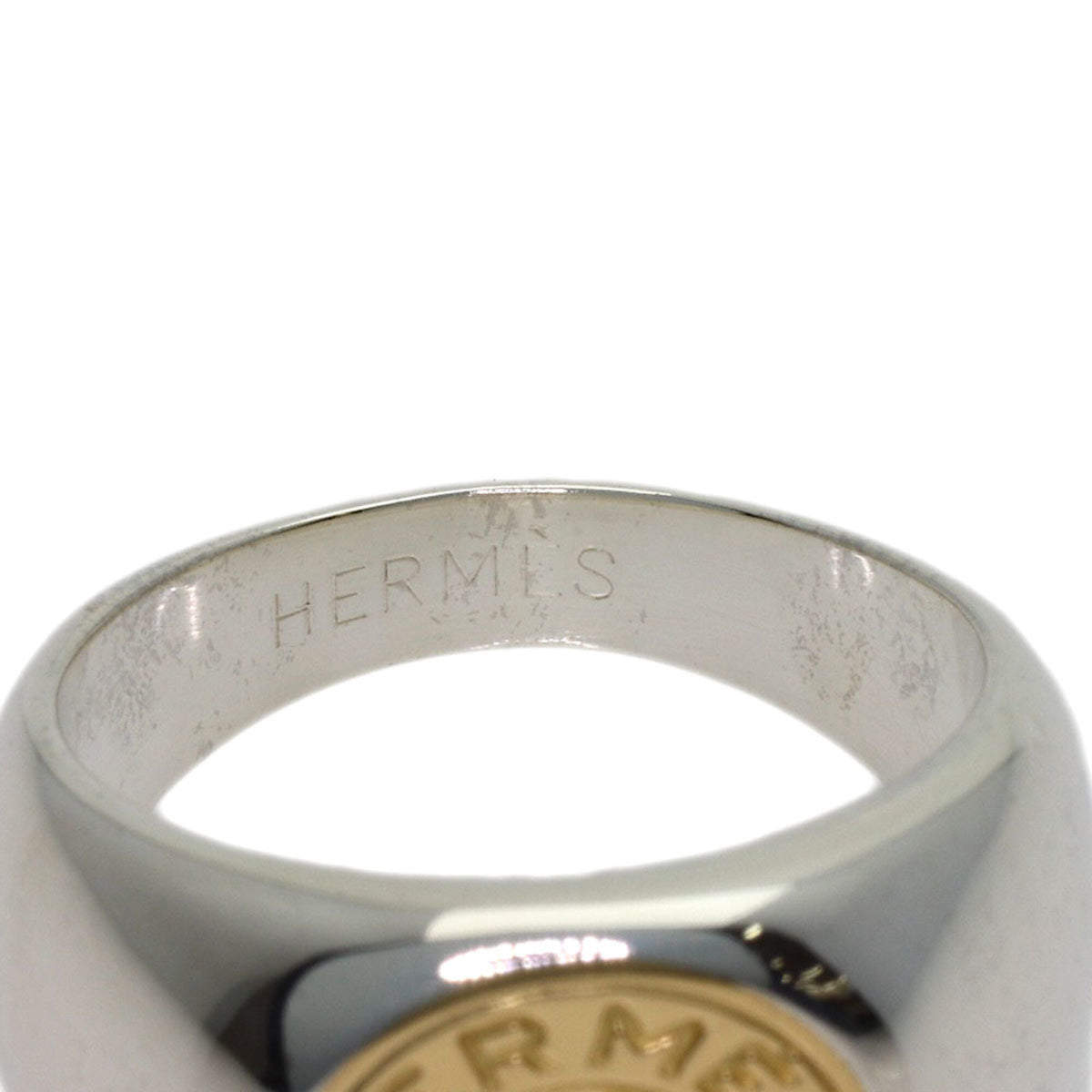 Hermes Yellow Gold (18K) Silver Band Ring (Pre-Owned)