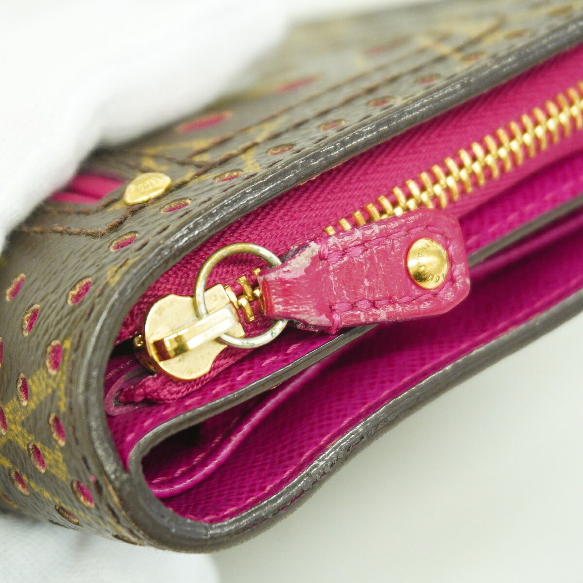Louis Vuitton Brown Fuchsia Wallet (Bi-Fold) (Pre-Owned)