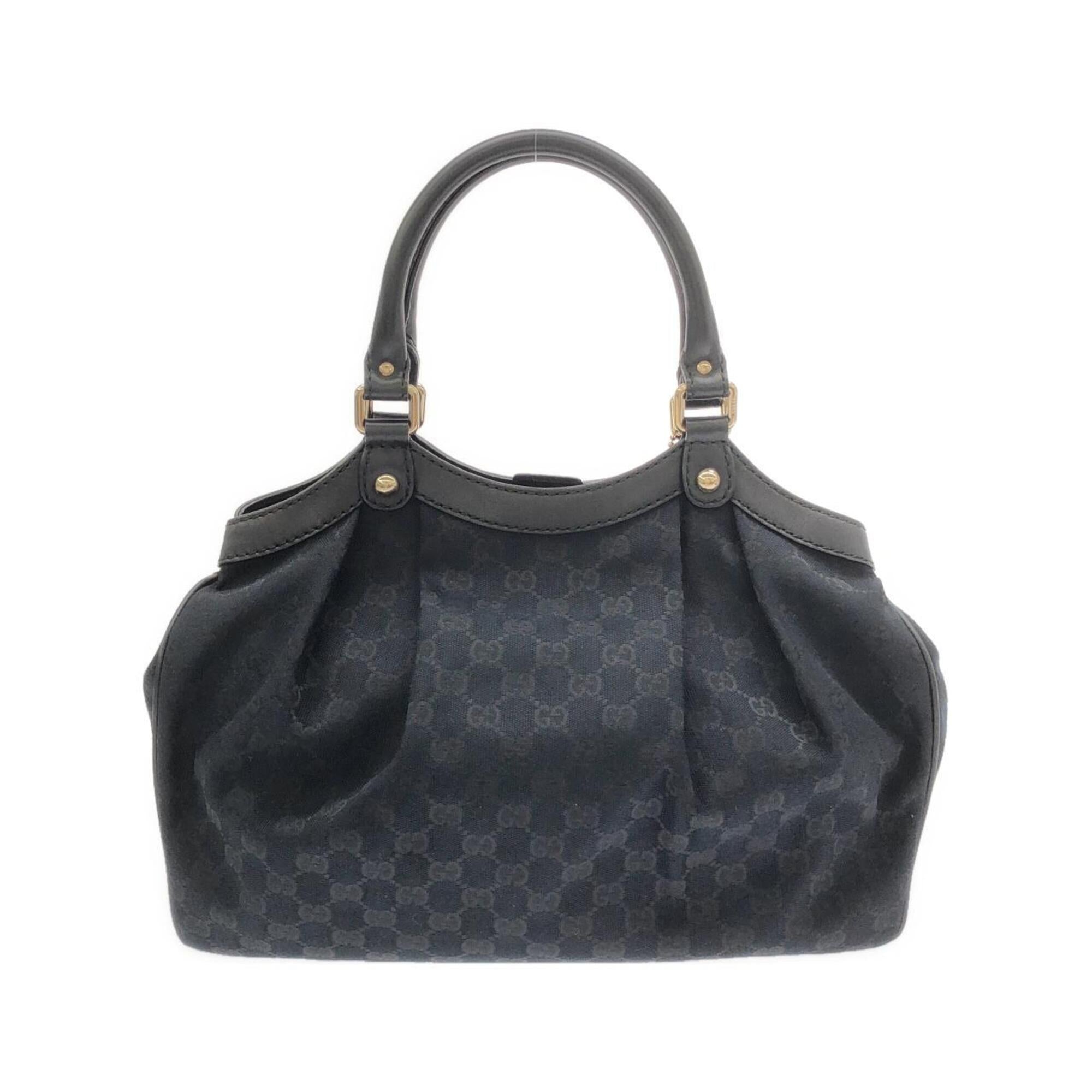 Gucci Black Gg Canvas Handbag (Pre-Owned)