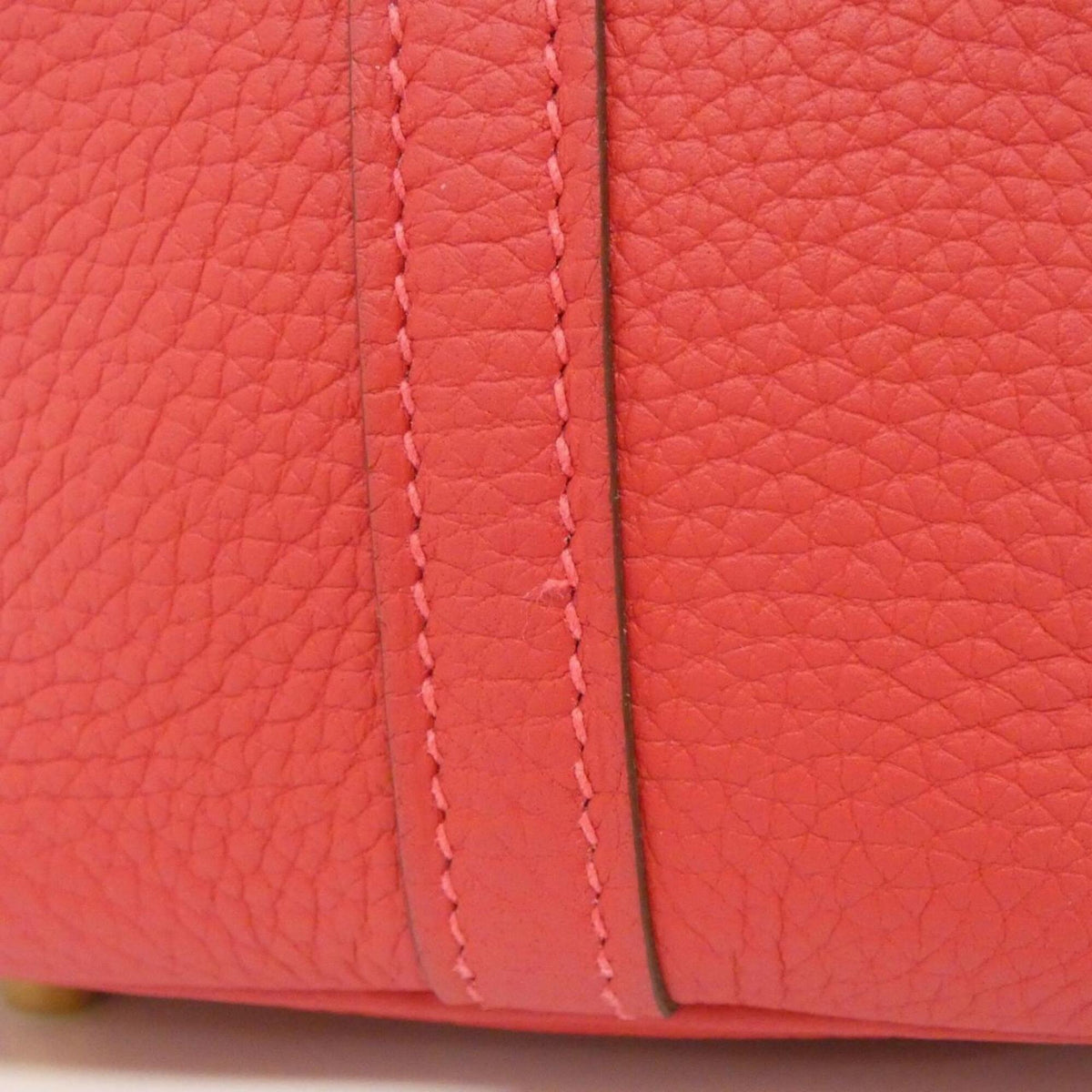 Hermes Red Color Taurillon Clemence Leather Handbag (Pre-Owned)