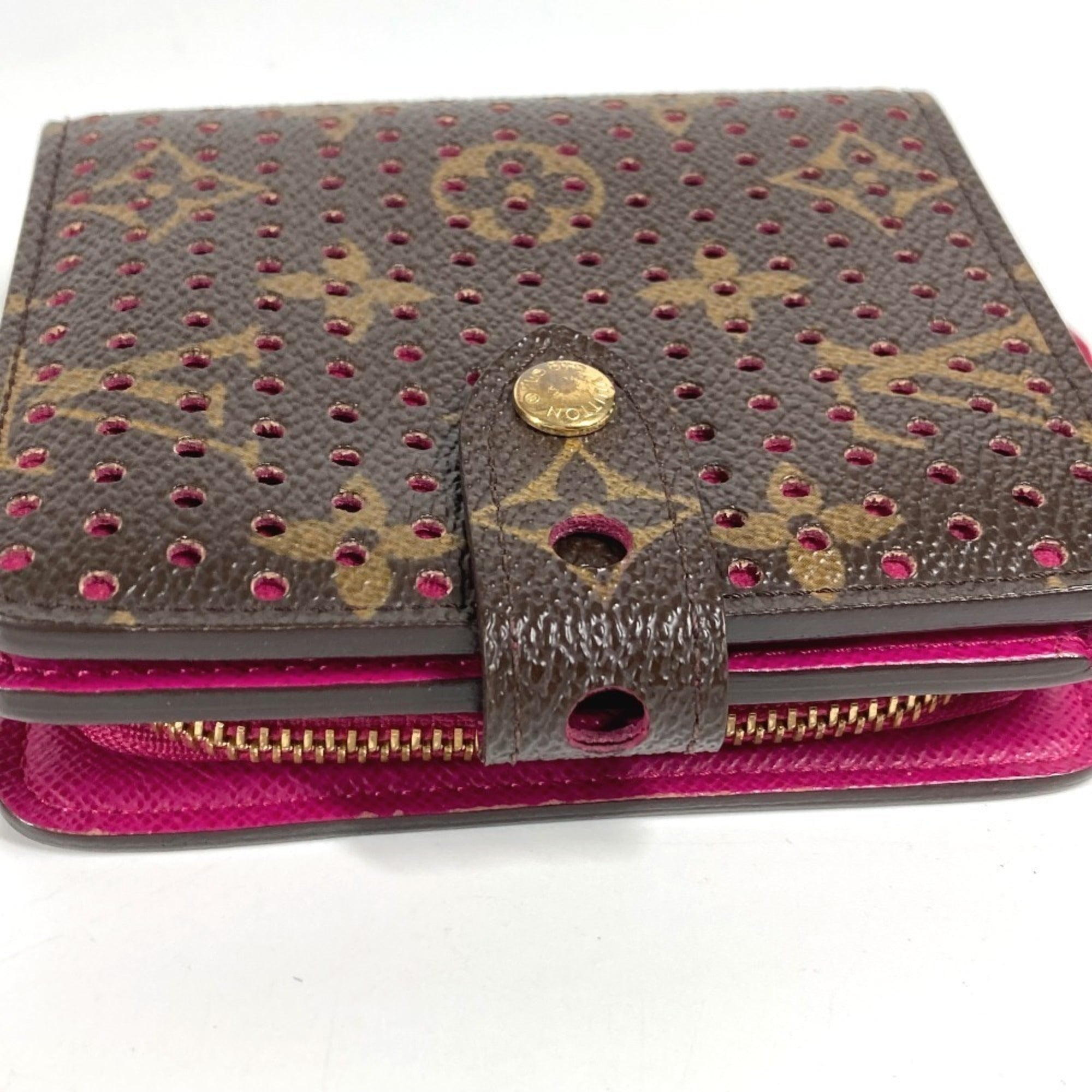 Louis Vuitton Monogram Fuchsia Pink Monogram Pink Monogram Perforated Wallet (Bi-Fold) (Pre-Owned)