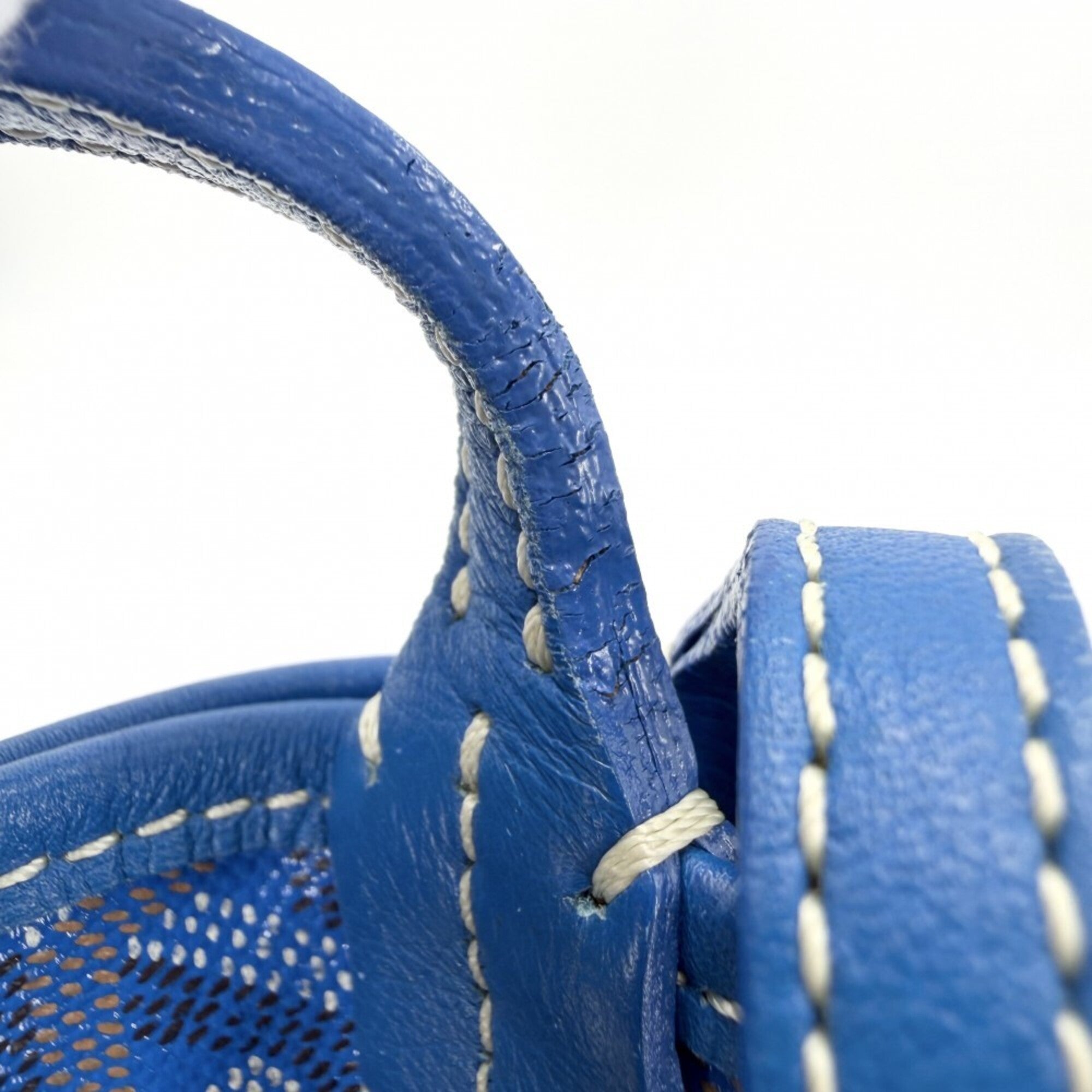 Goyard Blue Coated Canvas Leather Handbag Pouch Tote Bag (Pre-Owned)