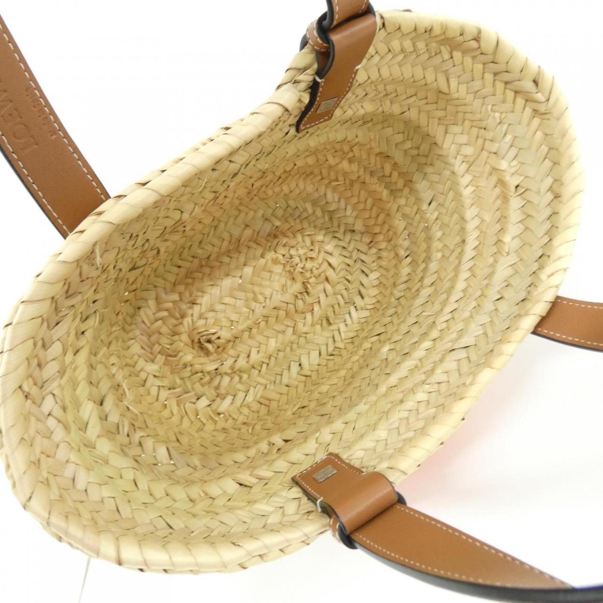 Loewe Beige Orange Raffia Leather Handbag (Pre-Owned)