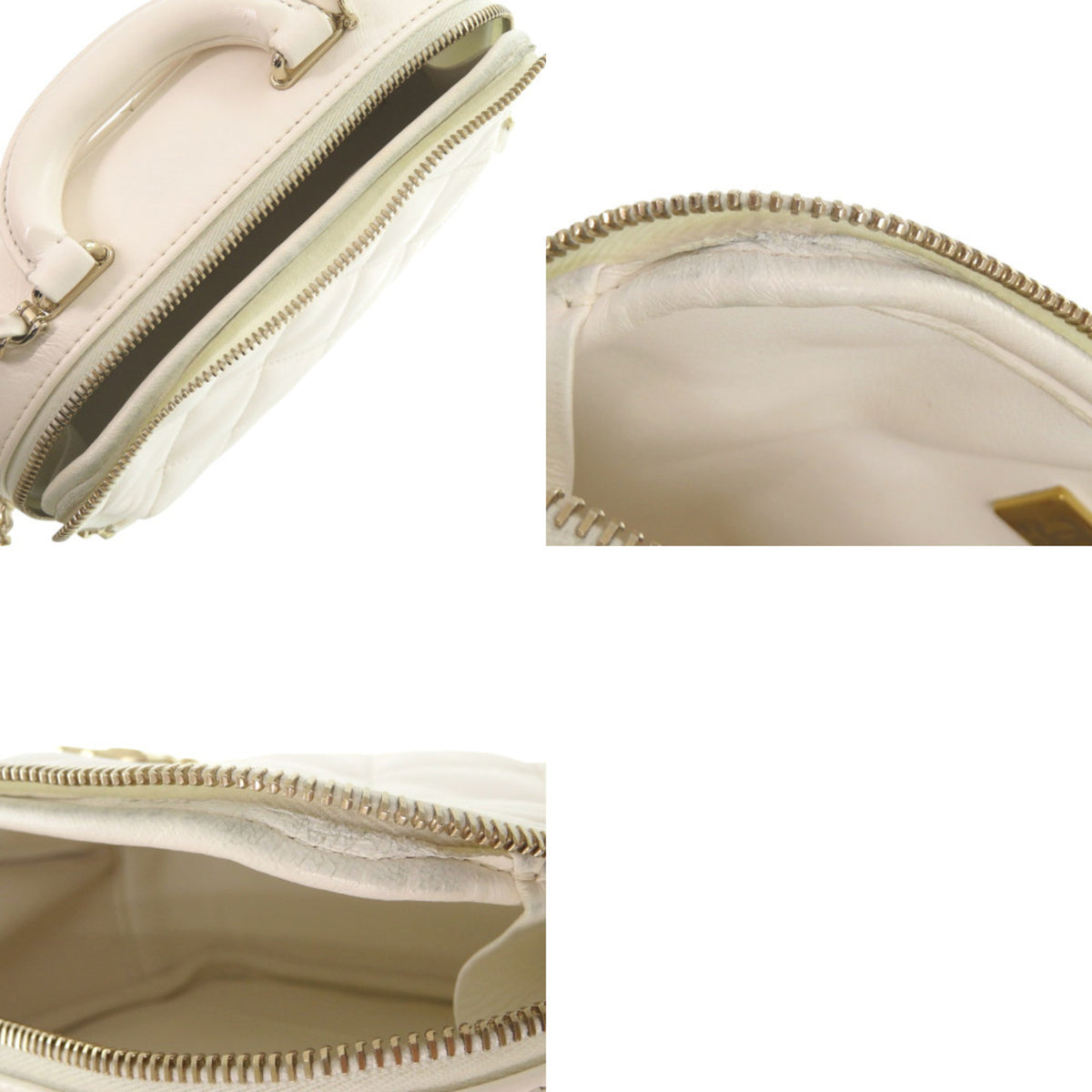 Chanel White Leather Shoulder Bag (Pre-Owned)