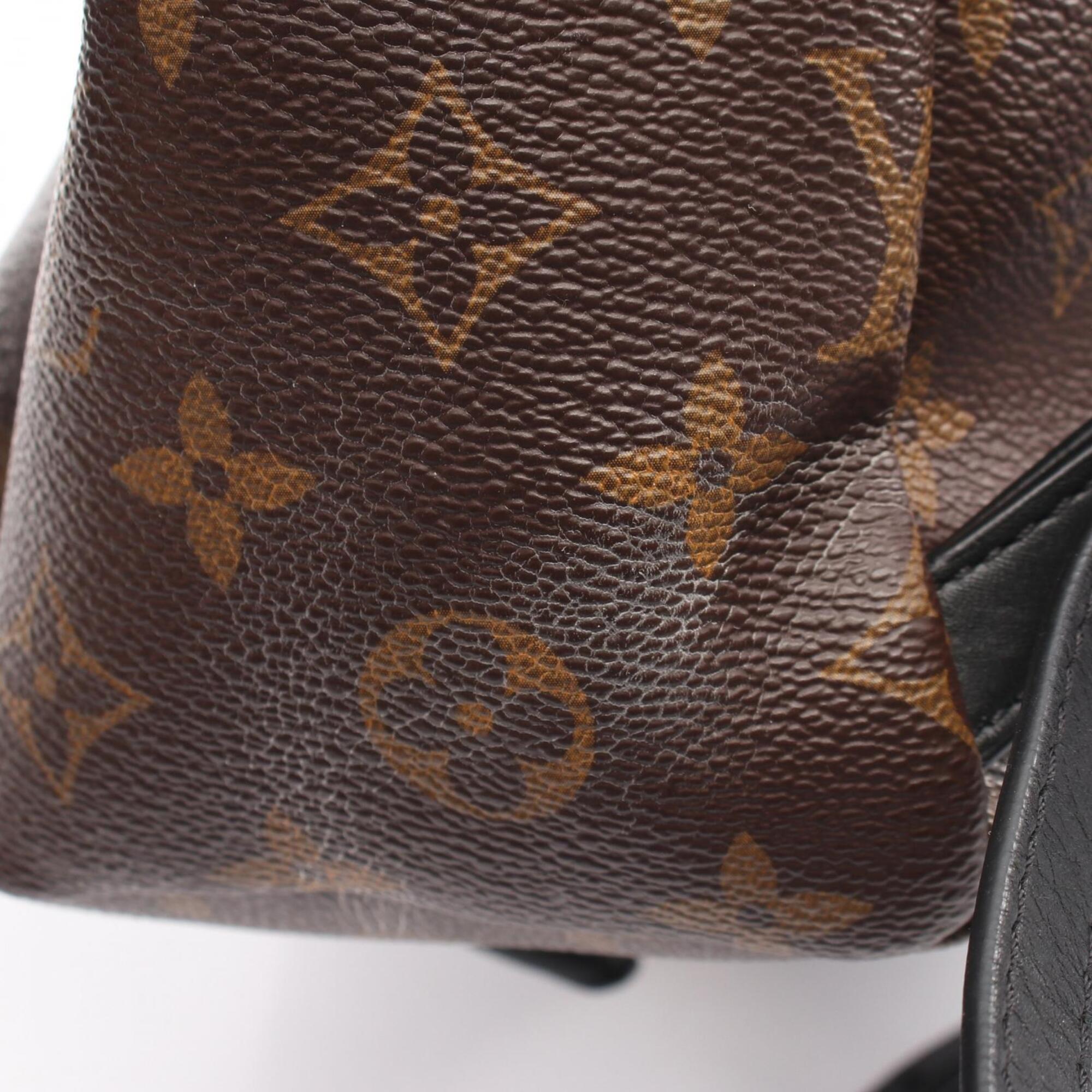 Louis Vuitton Black Brown Coated Canvas Leather Backpack Handbag (Pre-Owned)