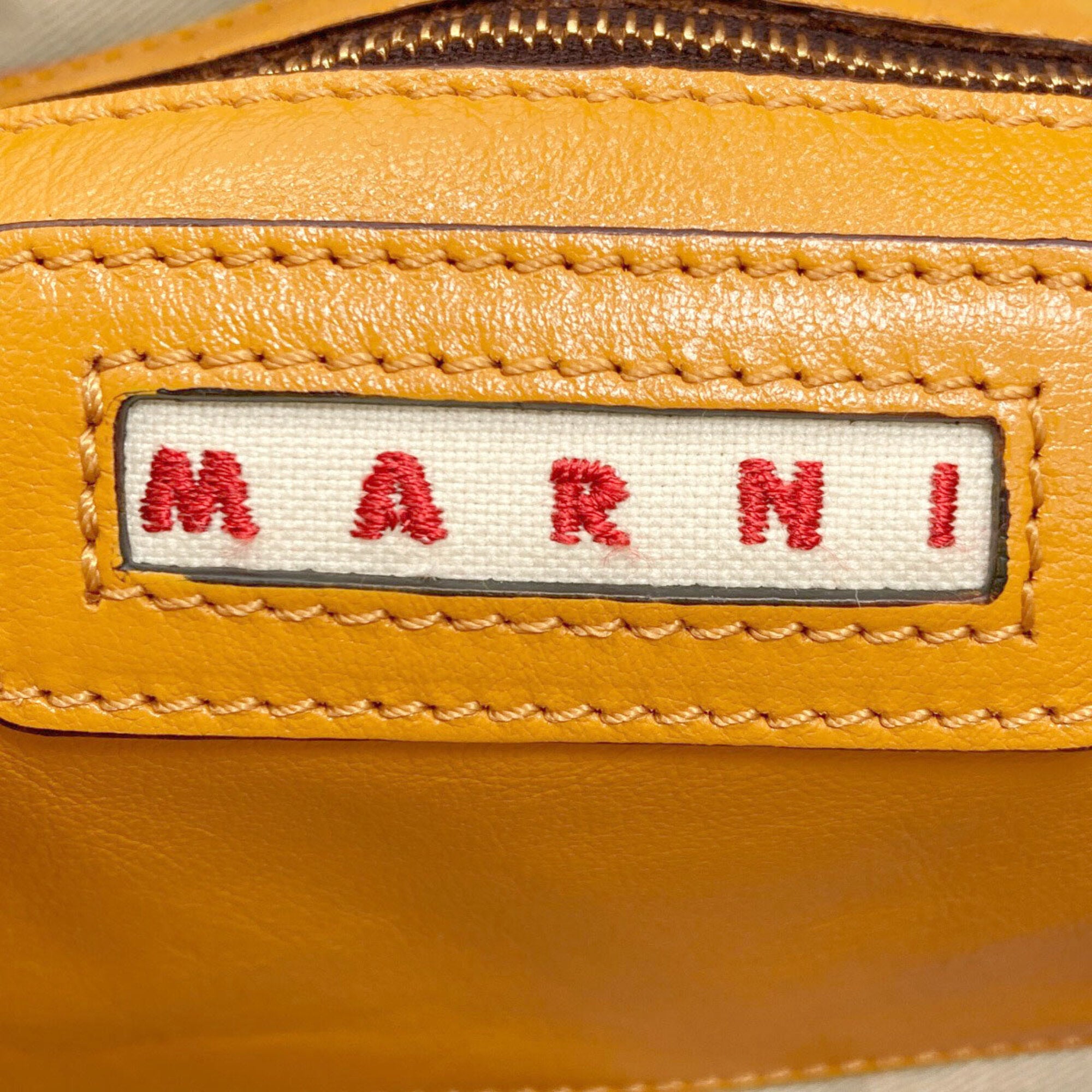 Marni White Yellow Leather Handbag (Pre-Owned)